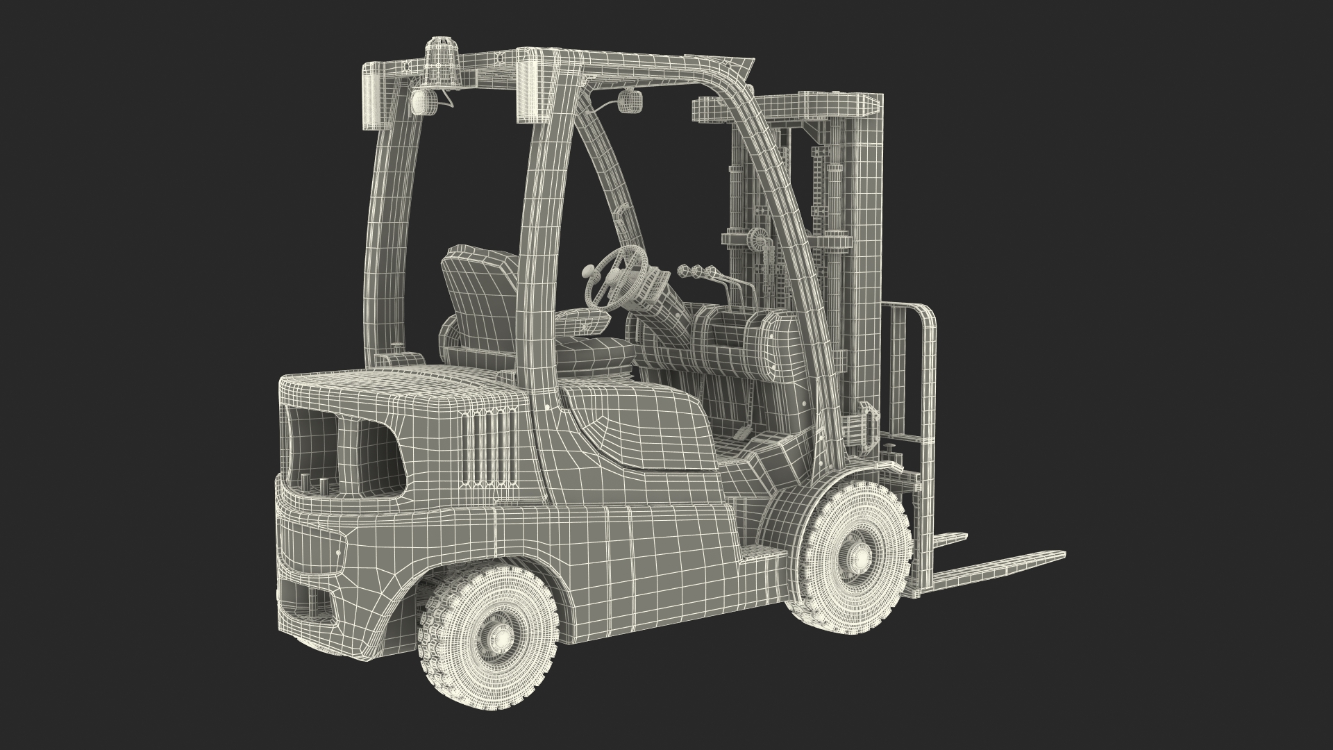 3D model Toyota Core Electric Forklift Rigged for Cinema 4D
