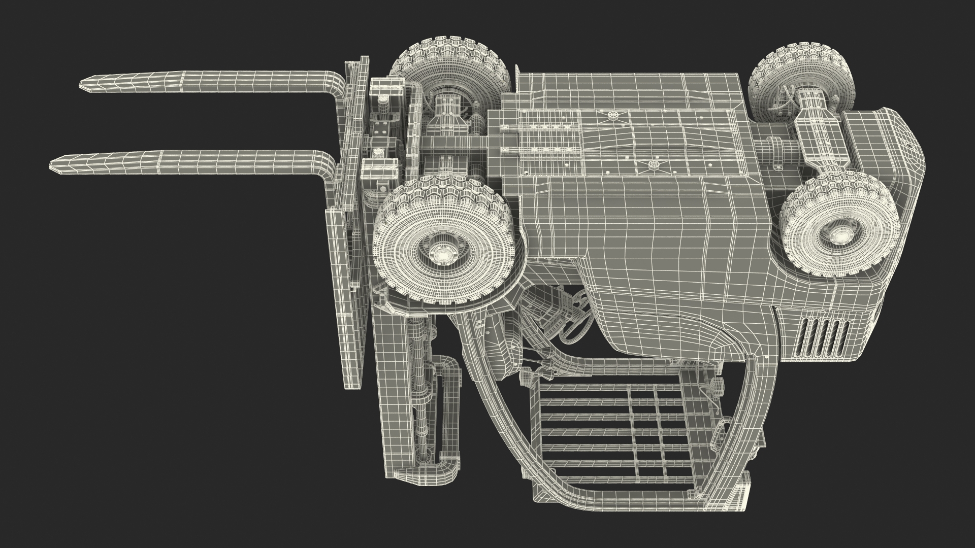3D model Toyota Core Electric Forklift Rigged for Cinema 4D