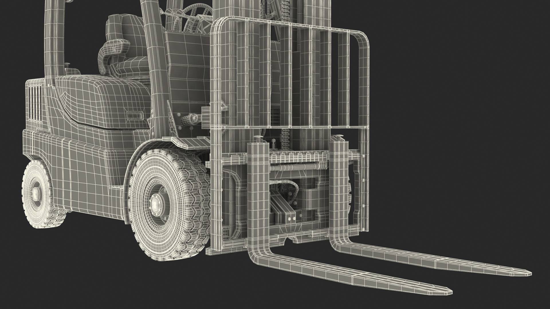 3D model Toyota Core Electric Forklift Rigged for Cinema 4D