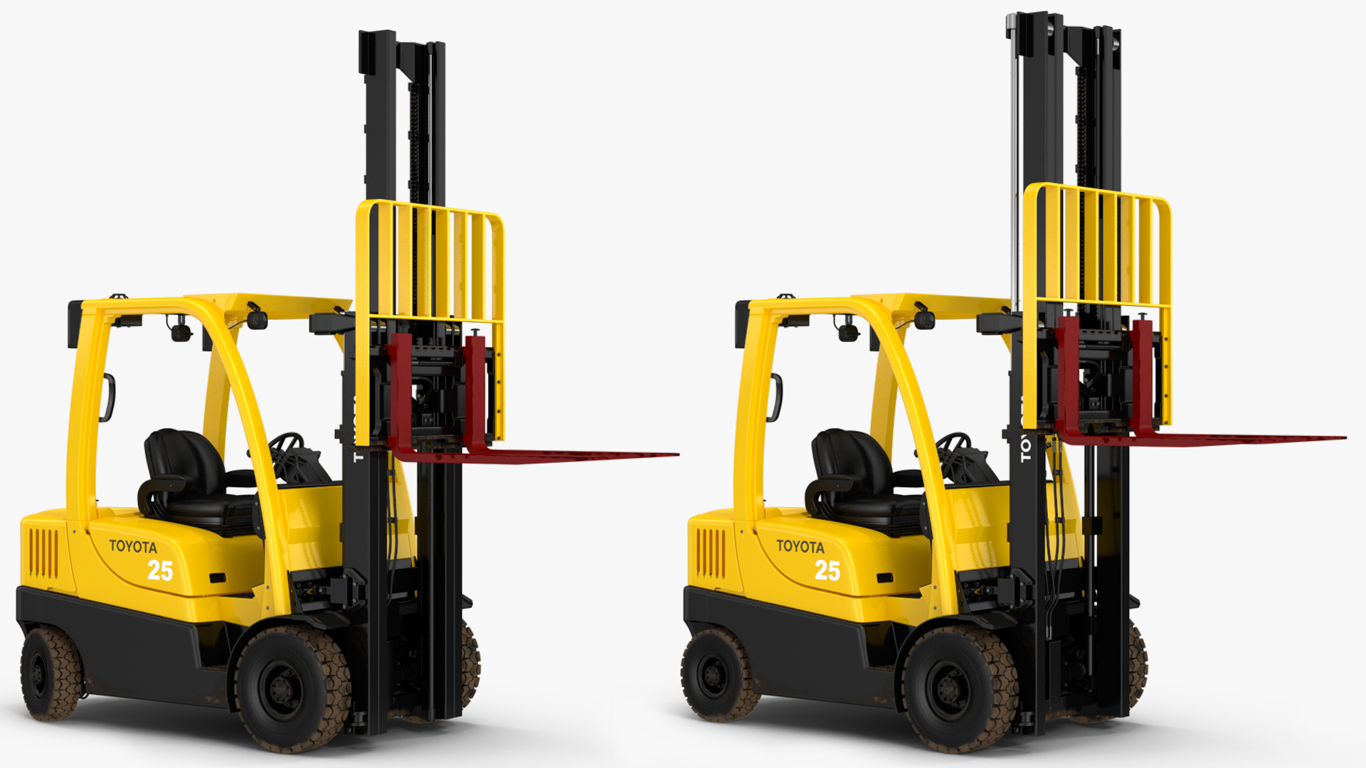 3D model Toyota Core Electric Forklift Rigged for Cinema 4D