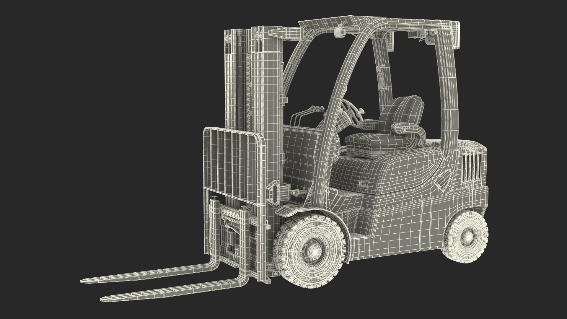3D model Toyota Core Electric Forklift Rigged for Cinema 4D