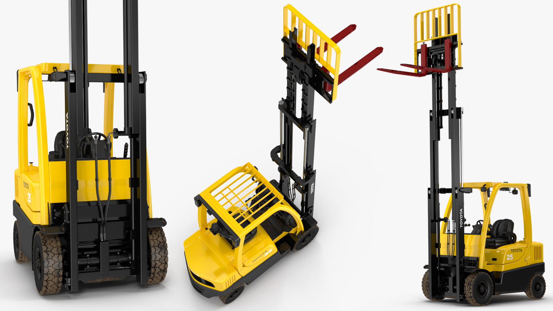 3D model Toyota Core Electric Forklift Rigged for Cinema 4D