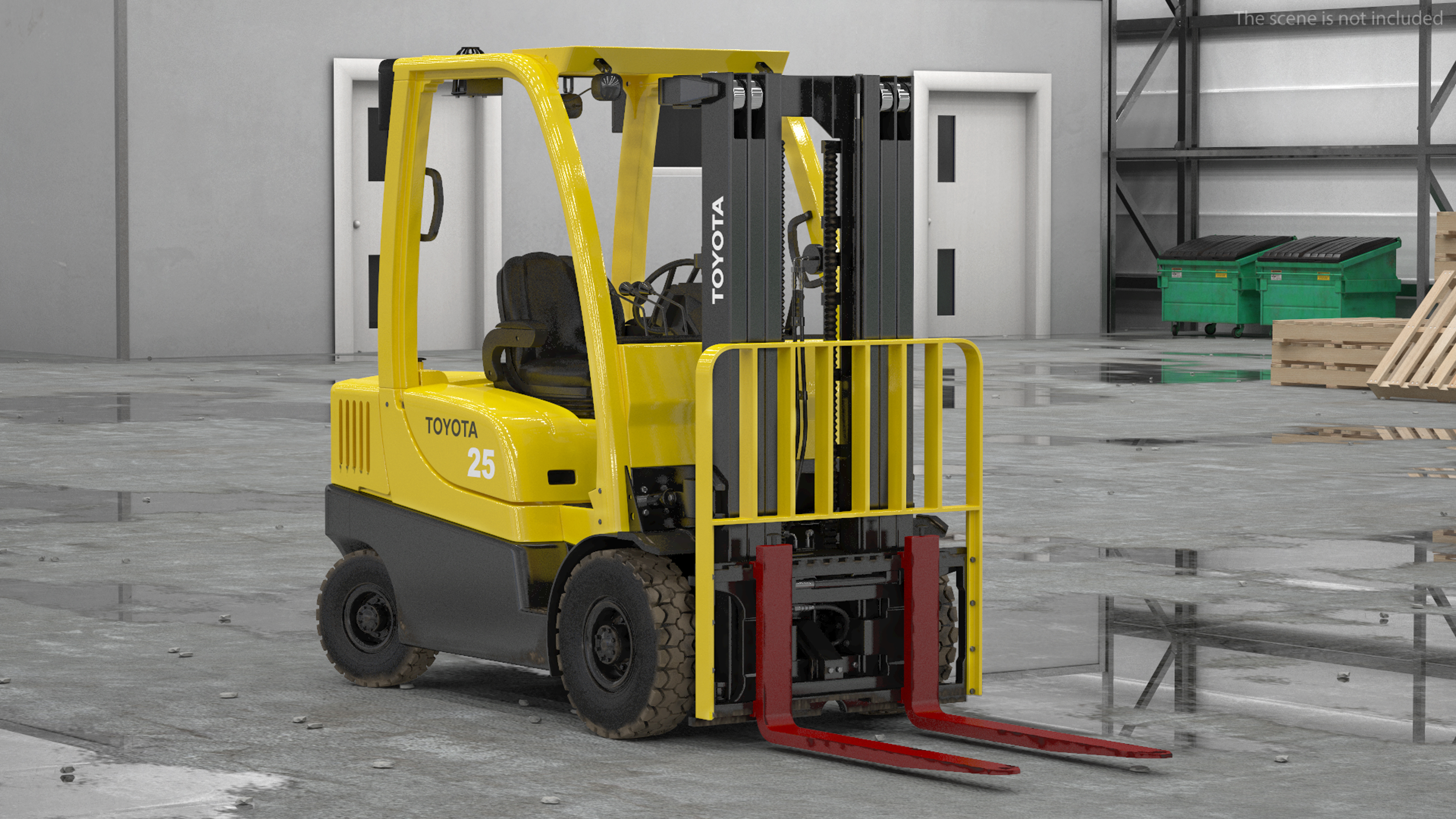 3D model Toyota Core Electric Forklift Rigged for Cinema 4D