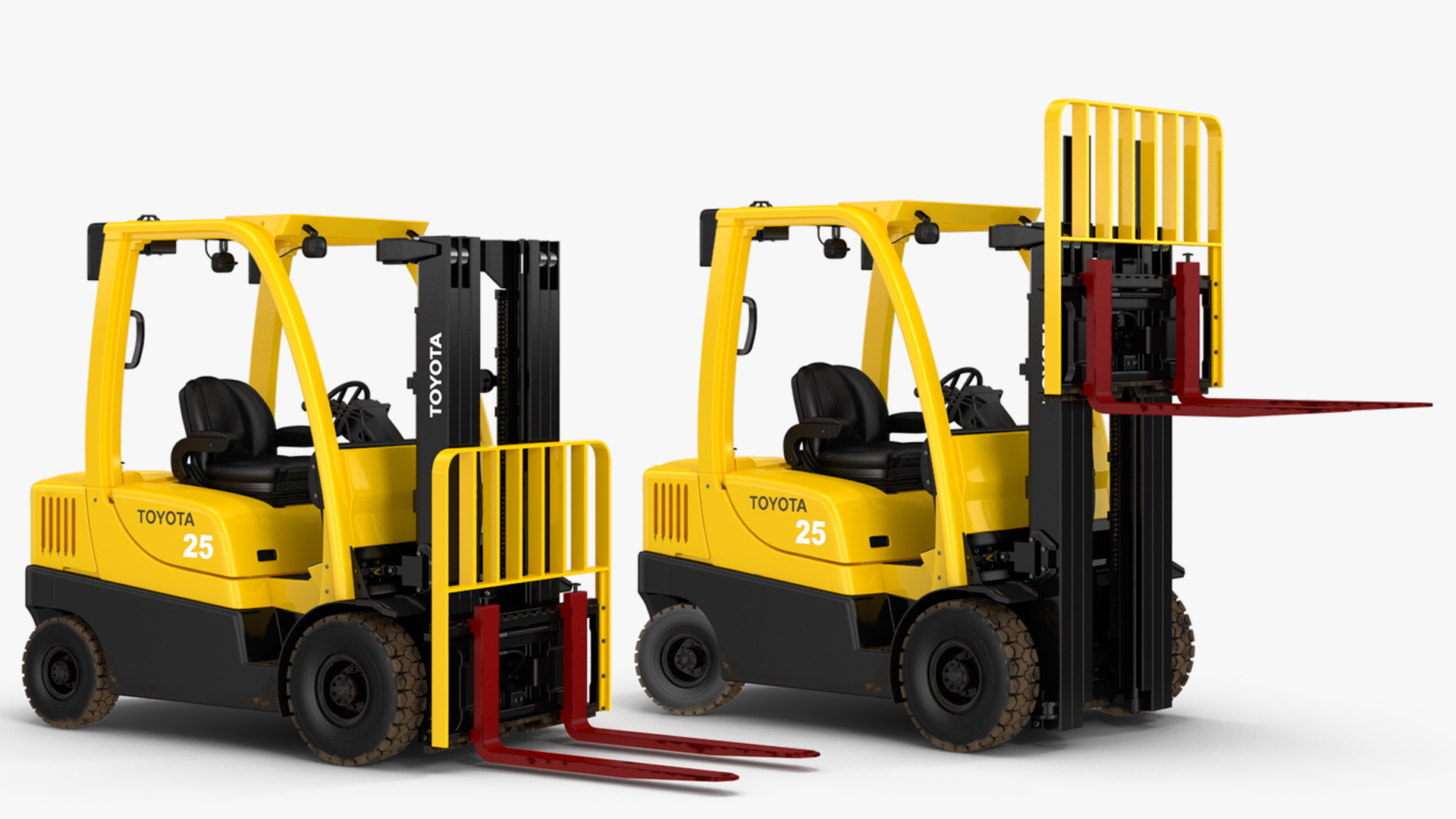 3D model Toyota Core Electric Forklift Rigged for Cinema 4D