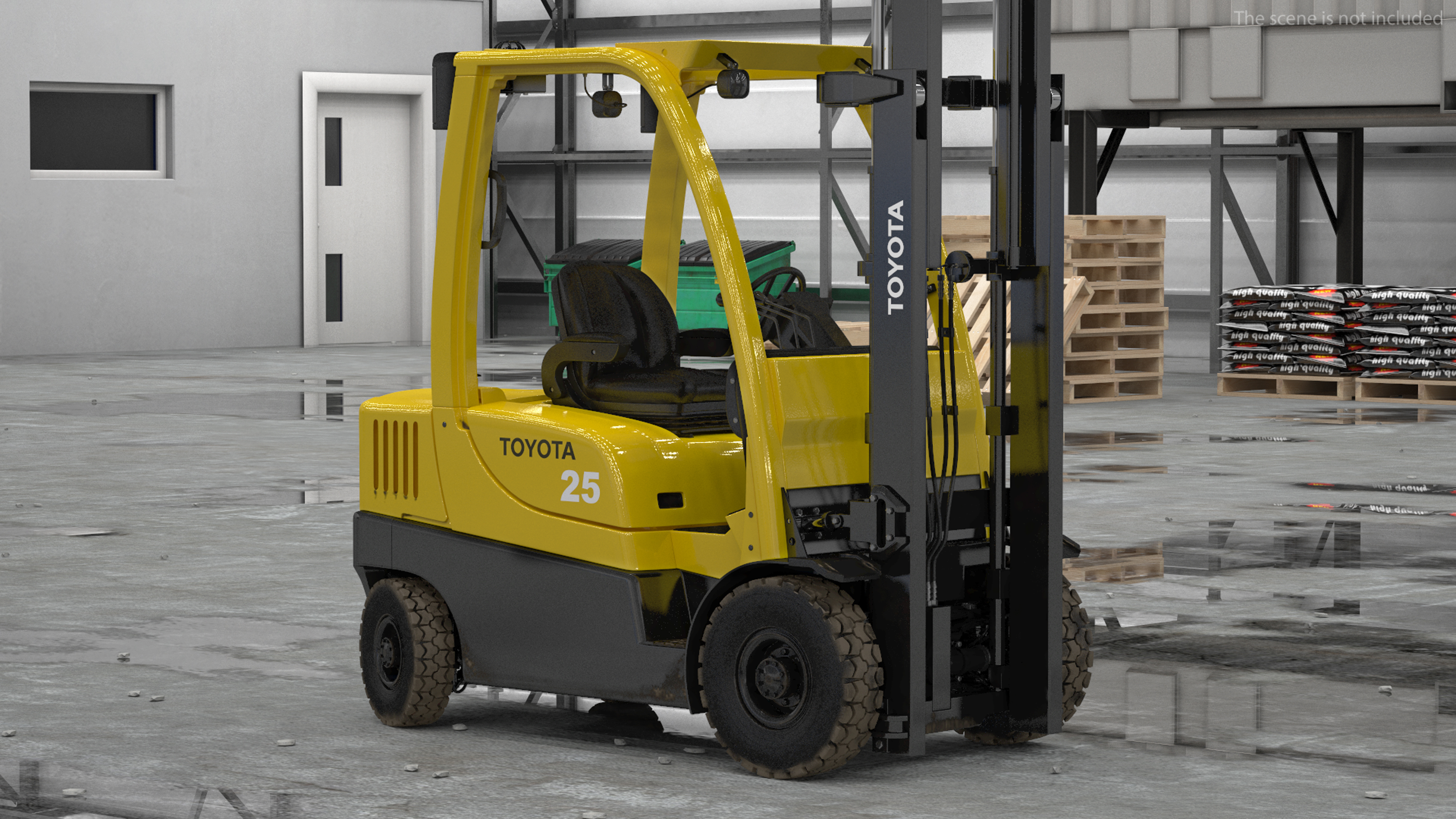 3D model Toyota Core Electric Forklift Rigged for Cinema 4D