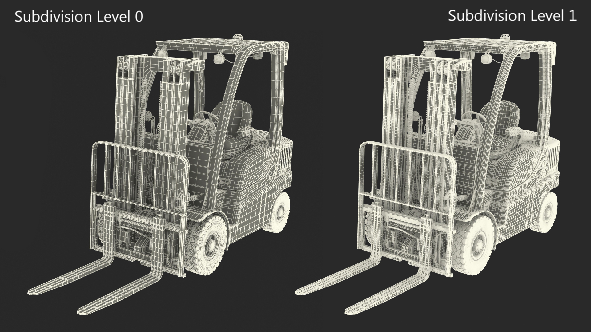 3D model Toyota Core Electric Forklift Rigged for Cinema 4D