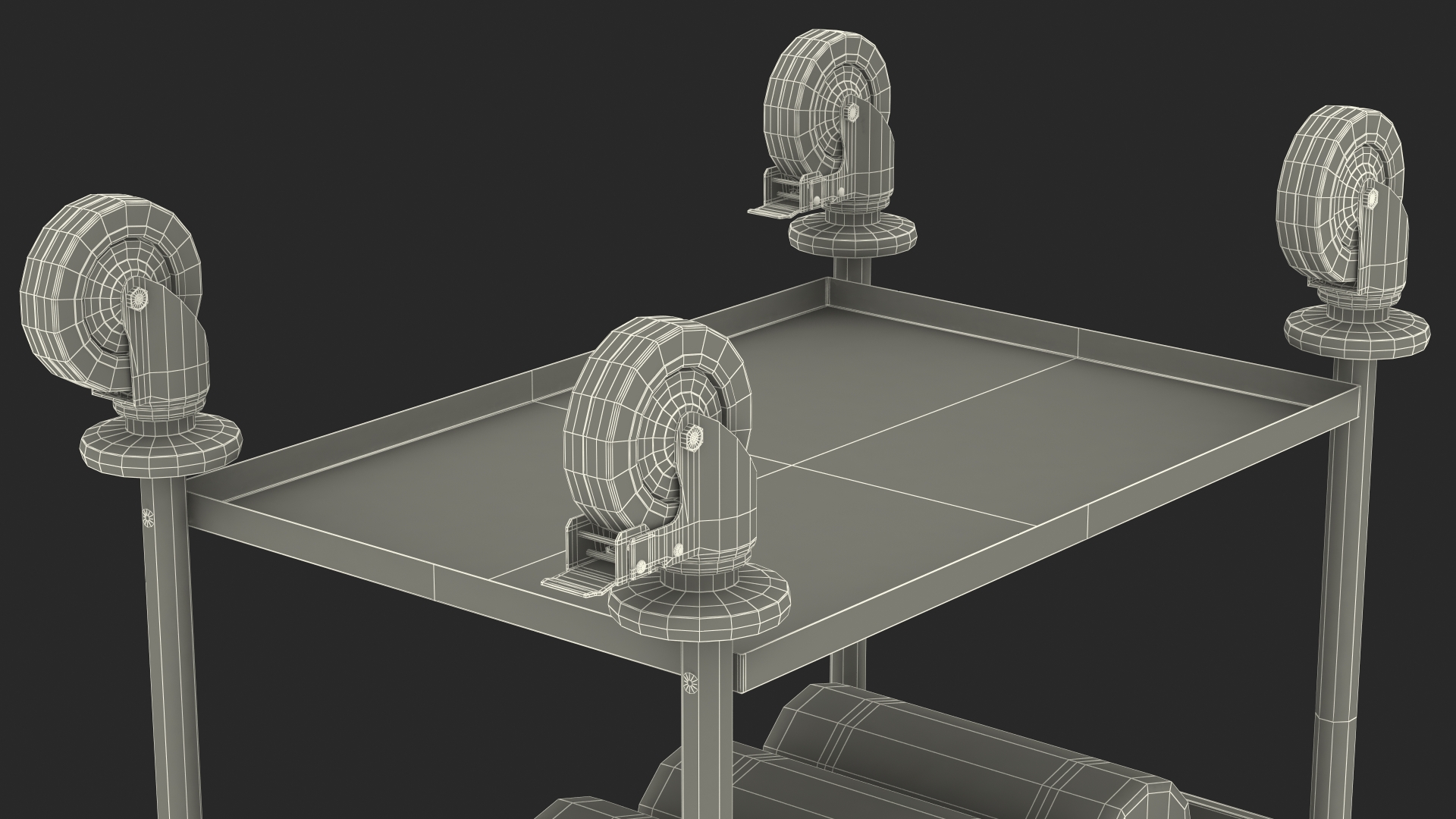 3D Tray Cutlery Trolley Empty