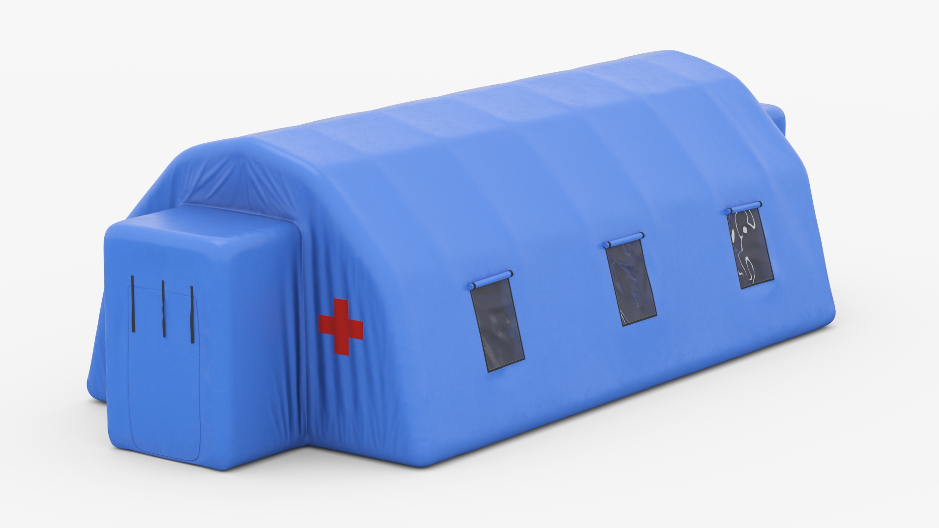 3D Blue Airfull Inflatable Medical Tent Open