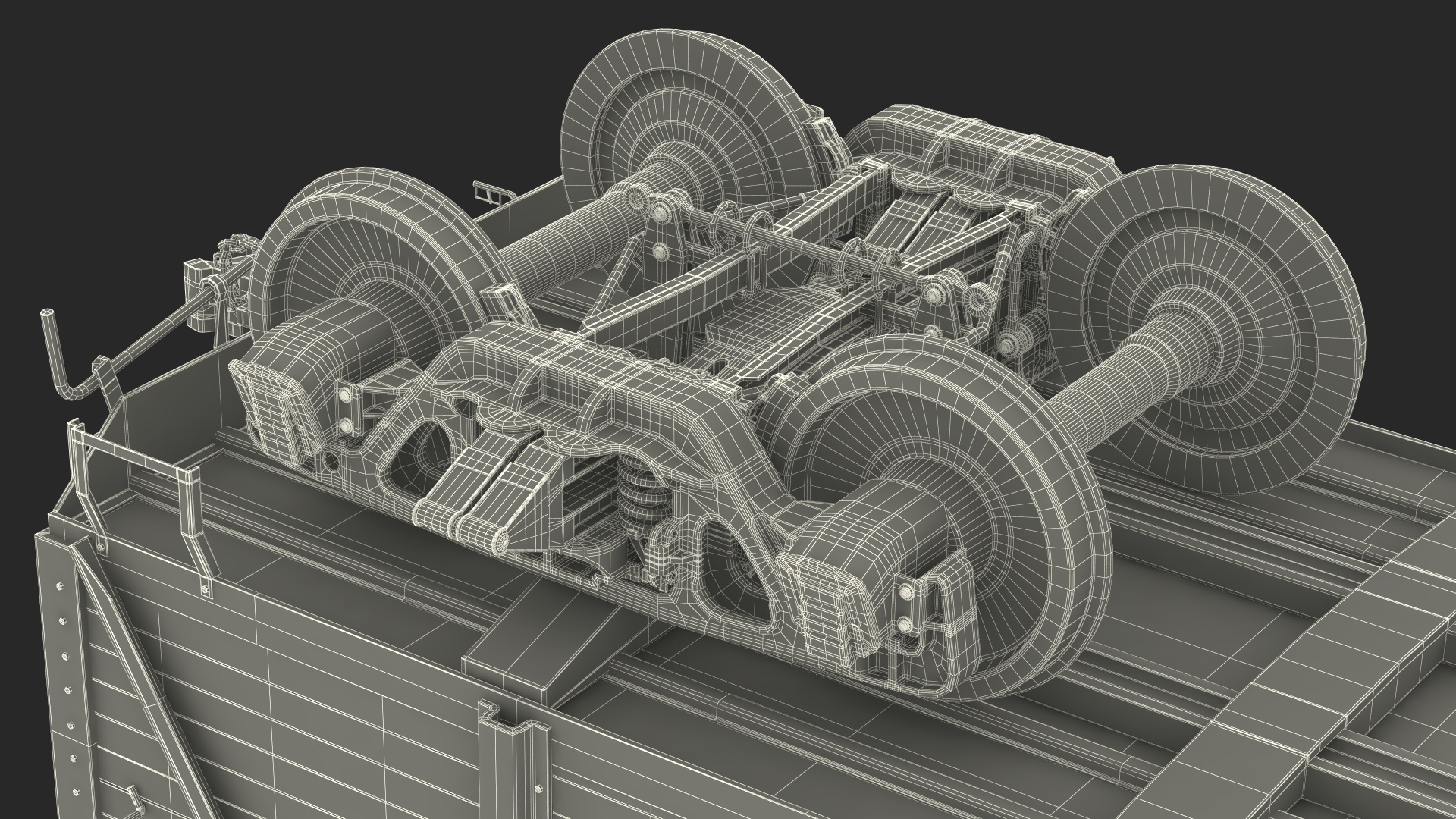 3D Old Cargo Wagon Green
