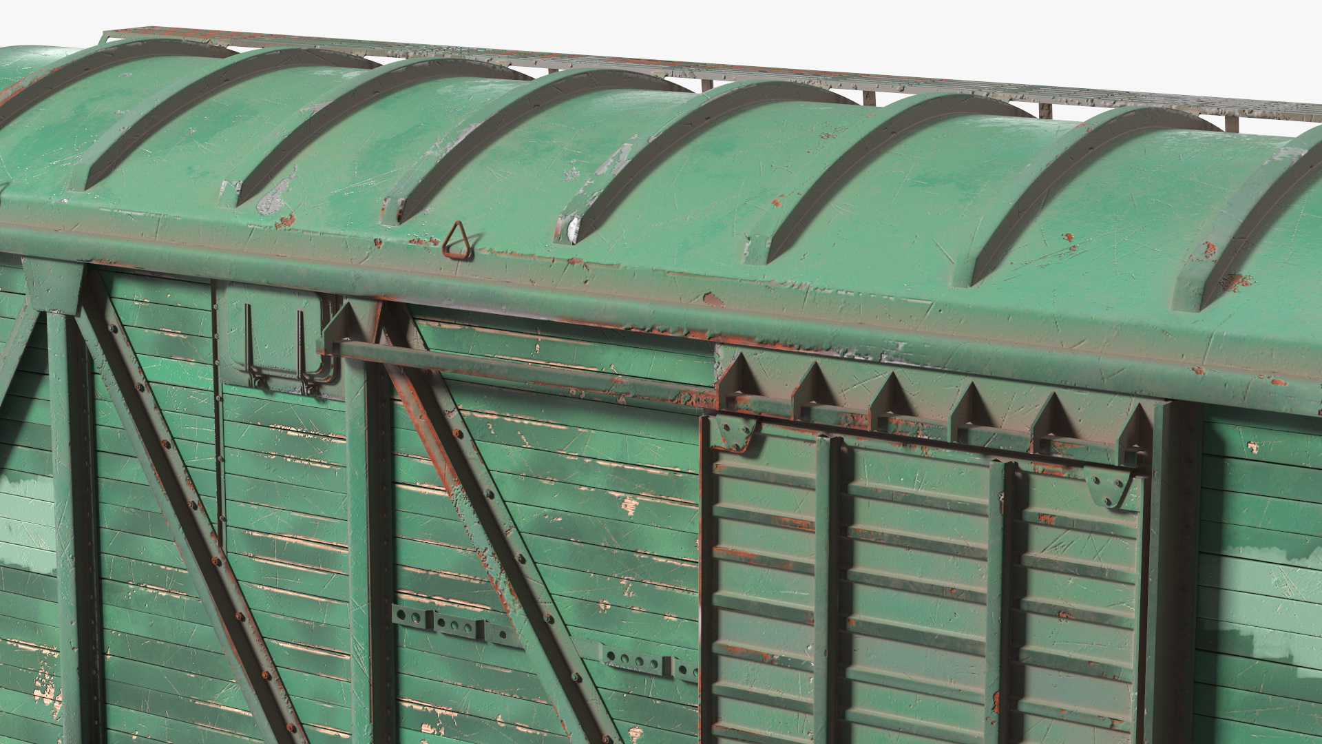 3D Old Cargo Wagon Green