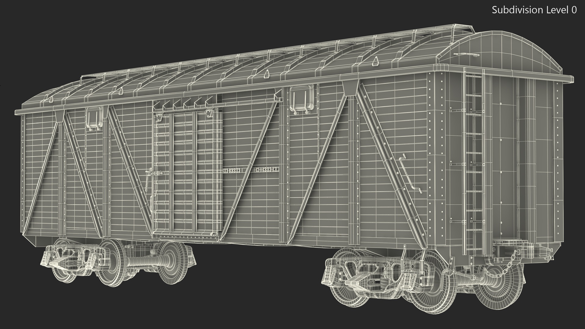 3D Old Cargo Wagon Green