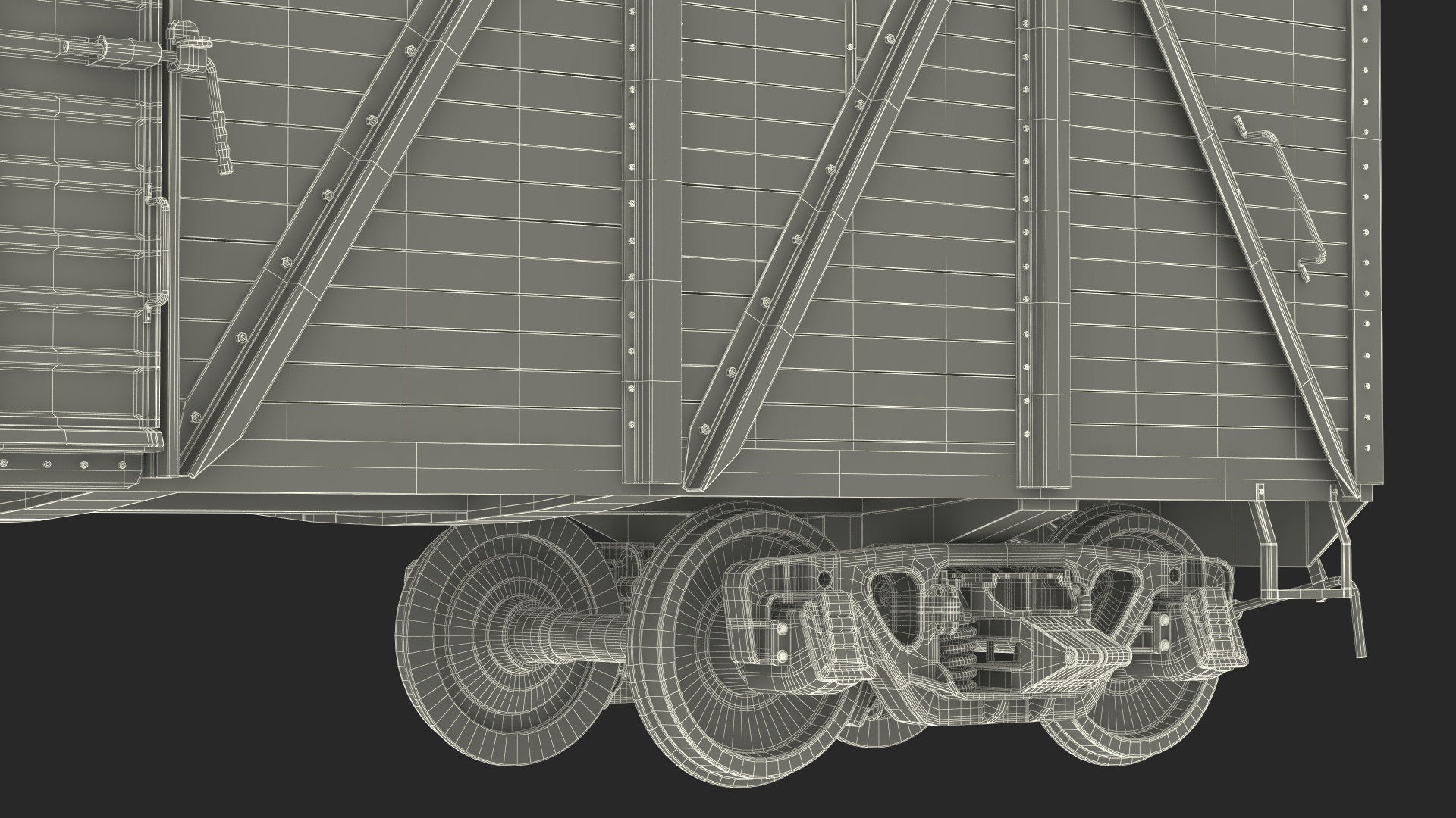 3D Old Cargo Wagon Green