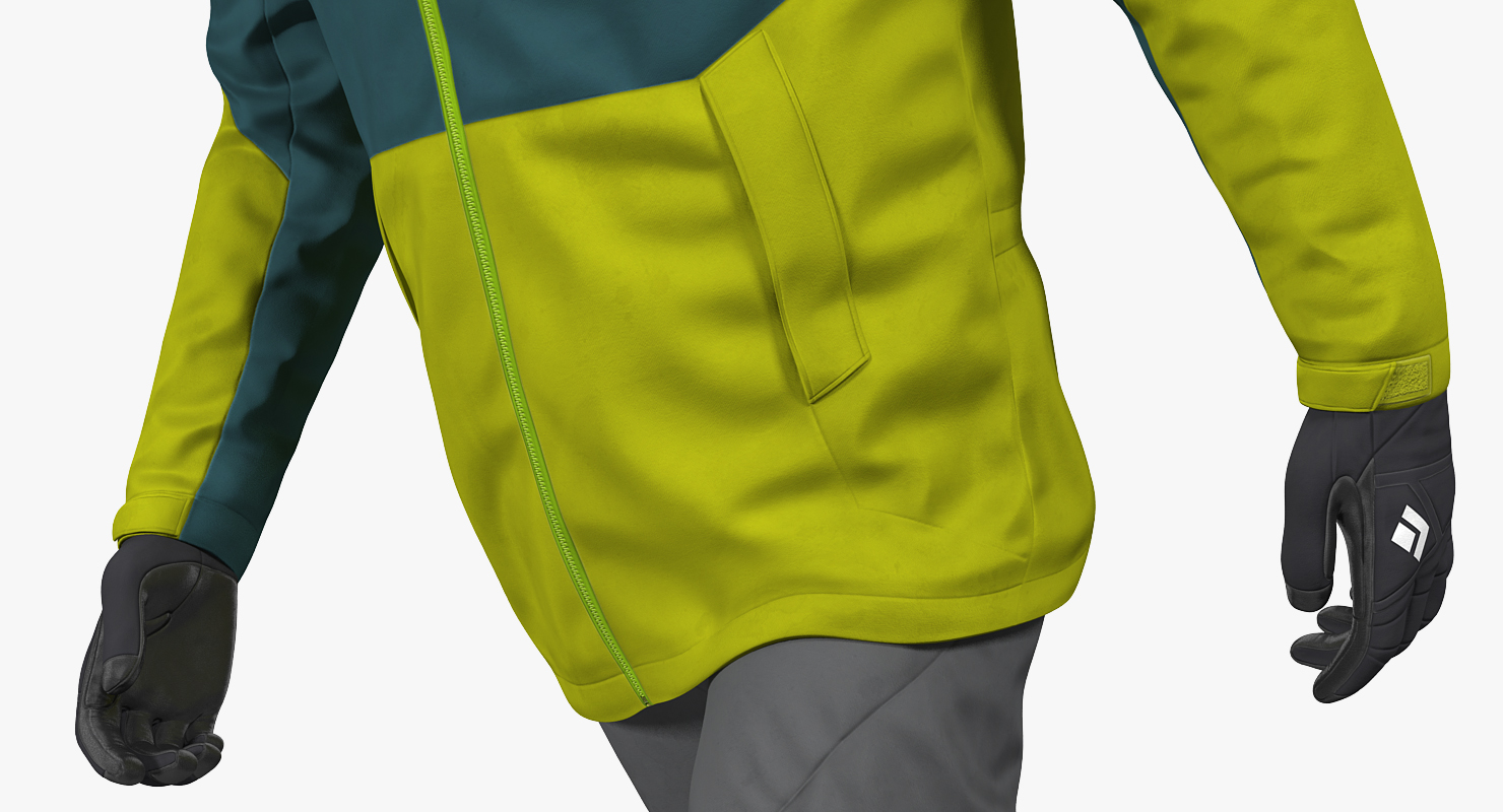 Rock Climber Winter Hiking Gear Walking Pose 3D model