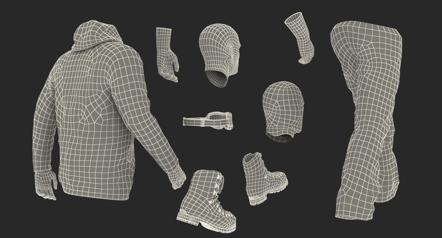 Rock Climber Winter Hiking Gear Walking Pose 3D model