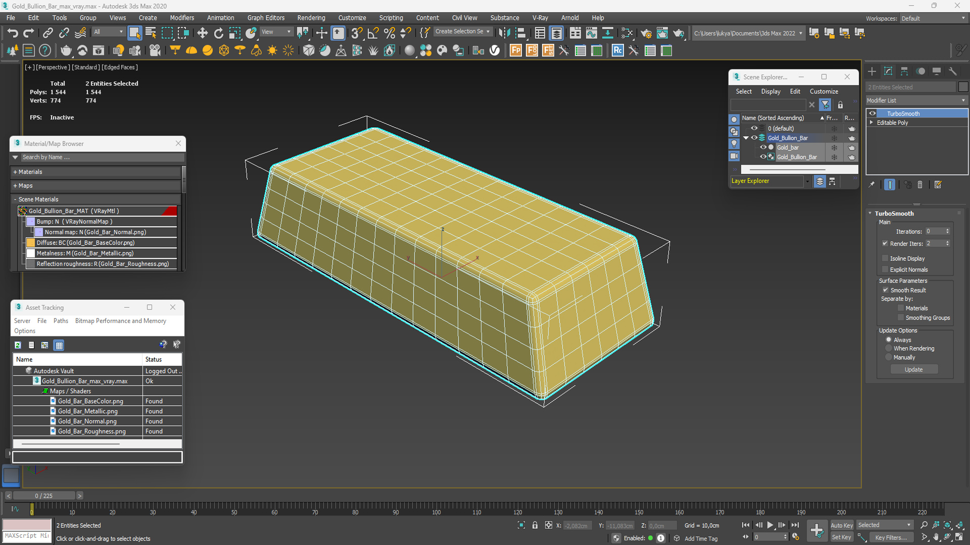 3D Gold Bullion Bar