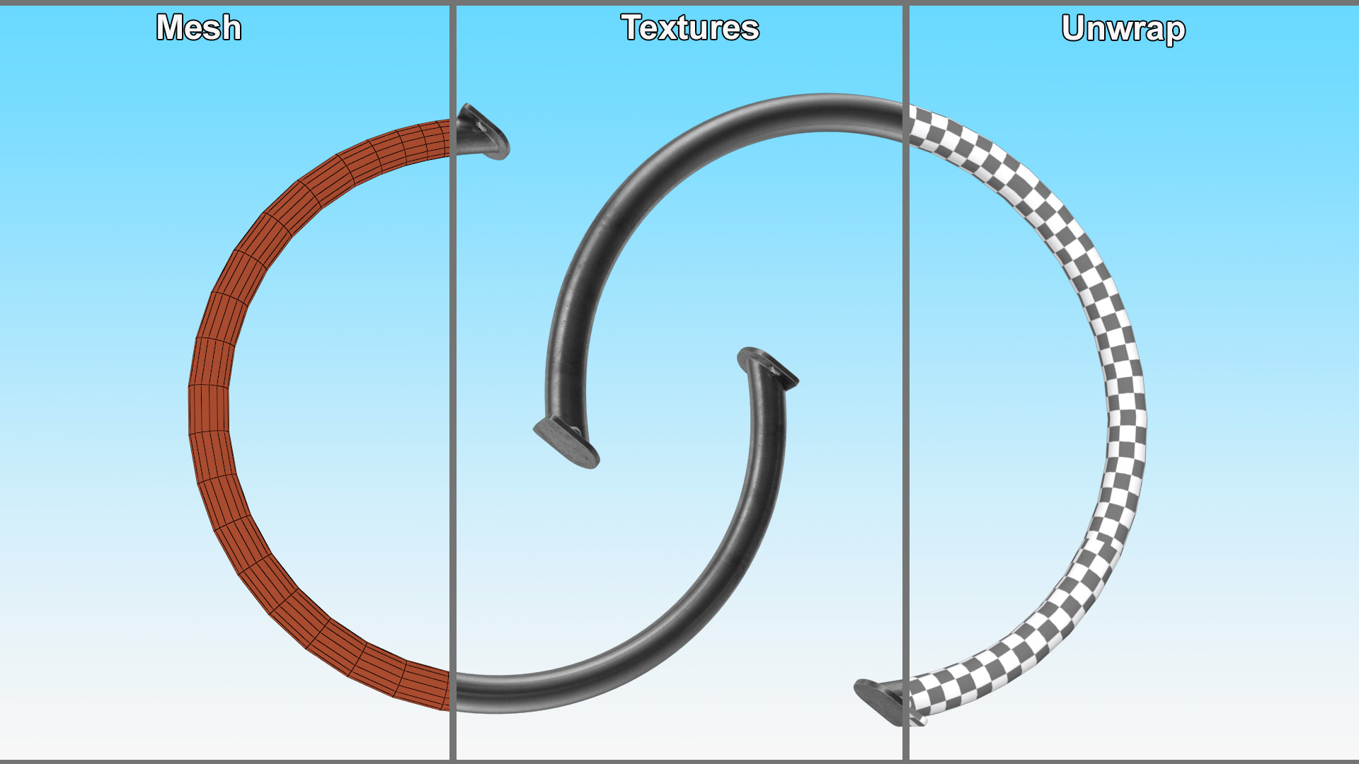 3D Street Bicycle Rack Chrome