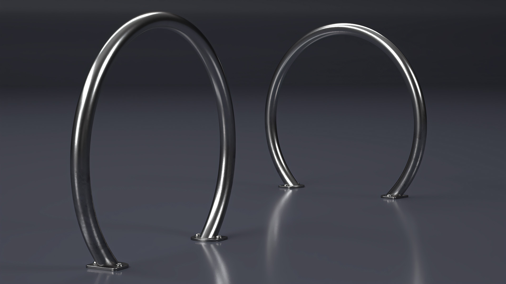 3D Street Bicycle Rack Chrome