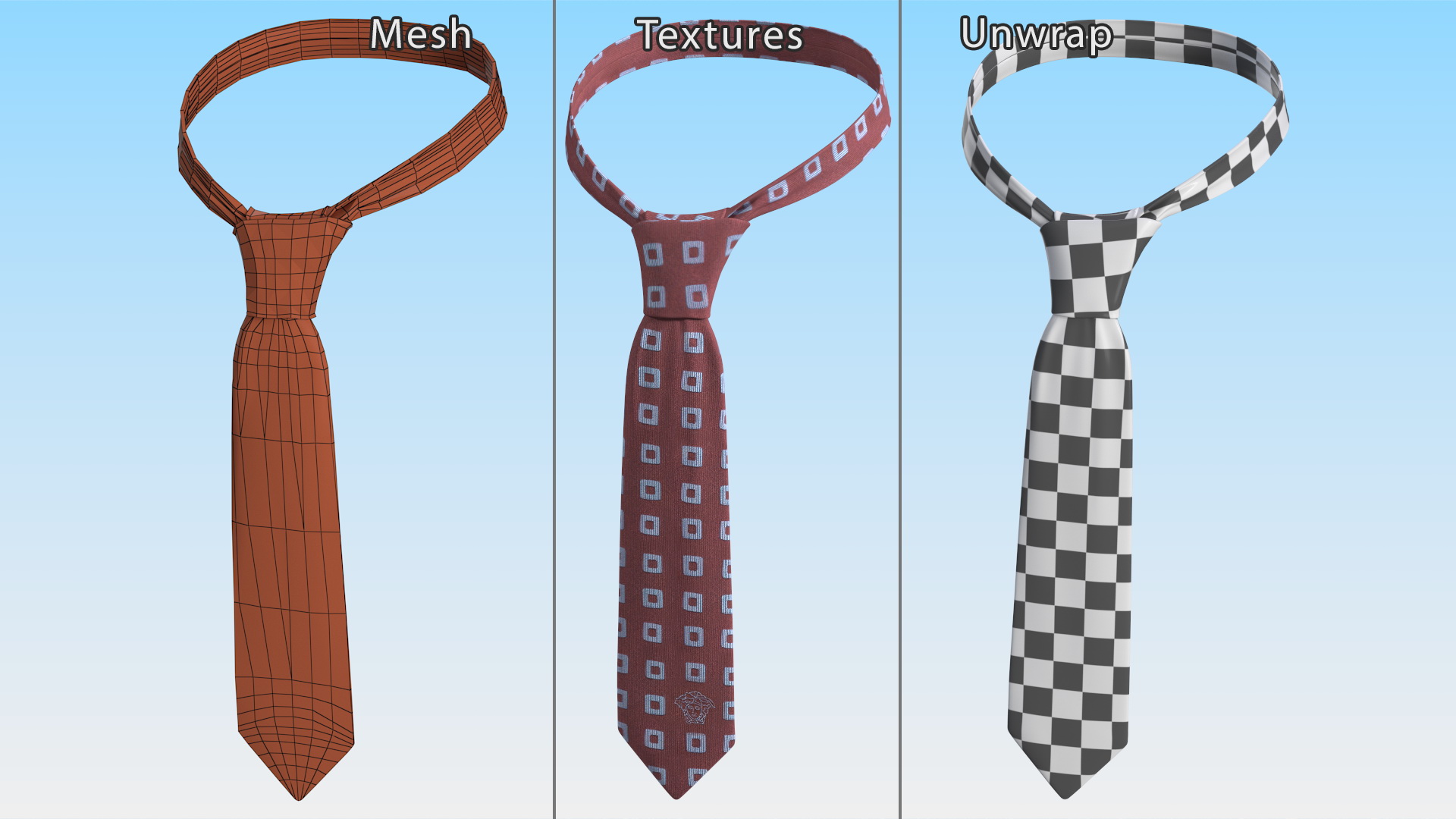 Patterned Necktie 3D