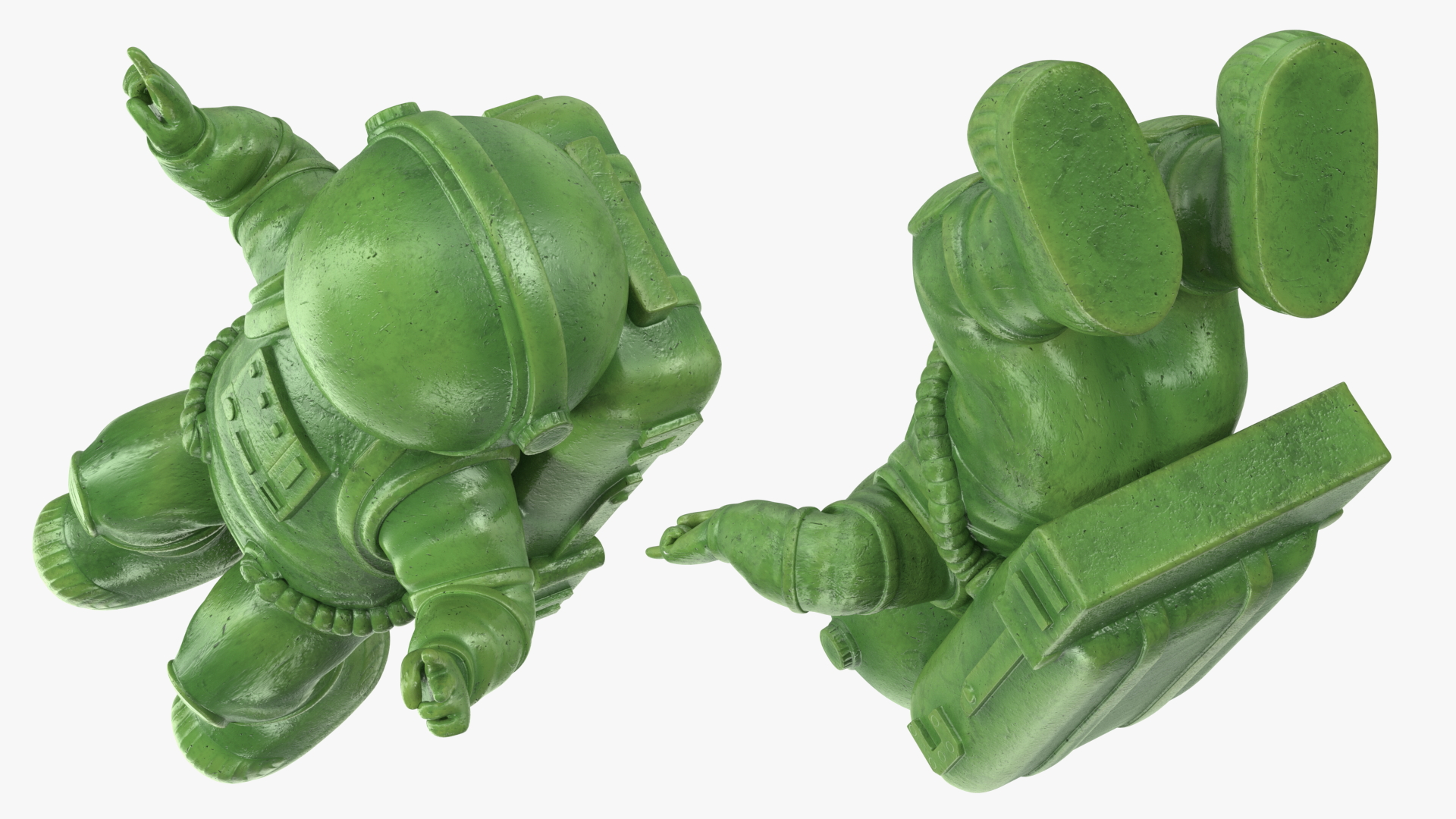 Astronaut Toy Character Green Victory Sign 3D