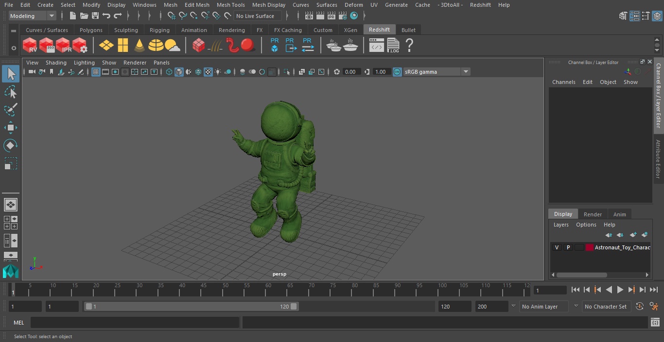 Astronaut Toy Character Green Victory Sign 3D