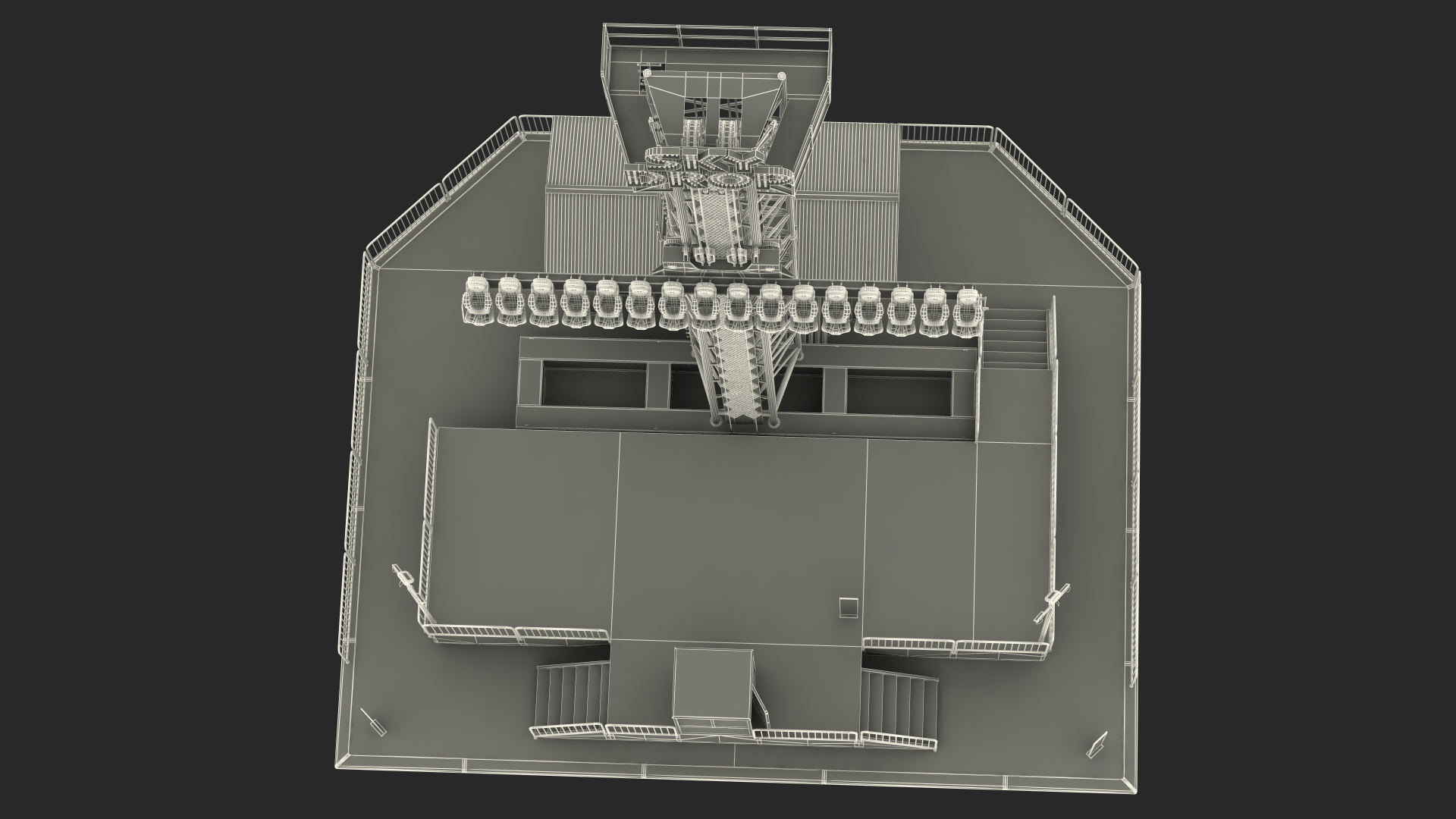 3D Sky Drop Amusement Park Equipment model