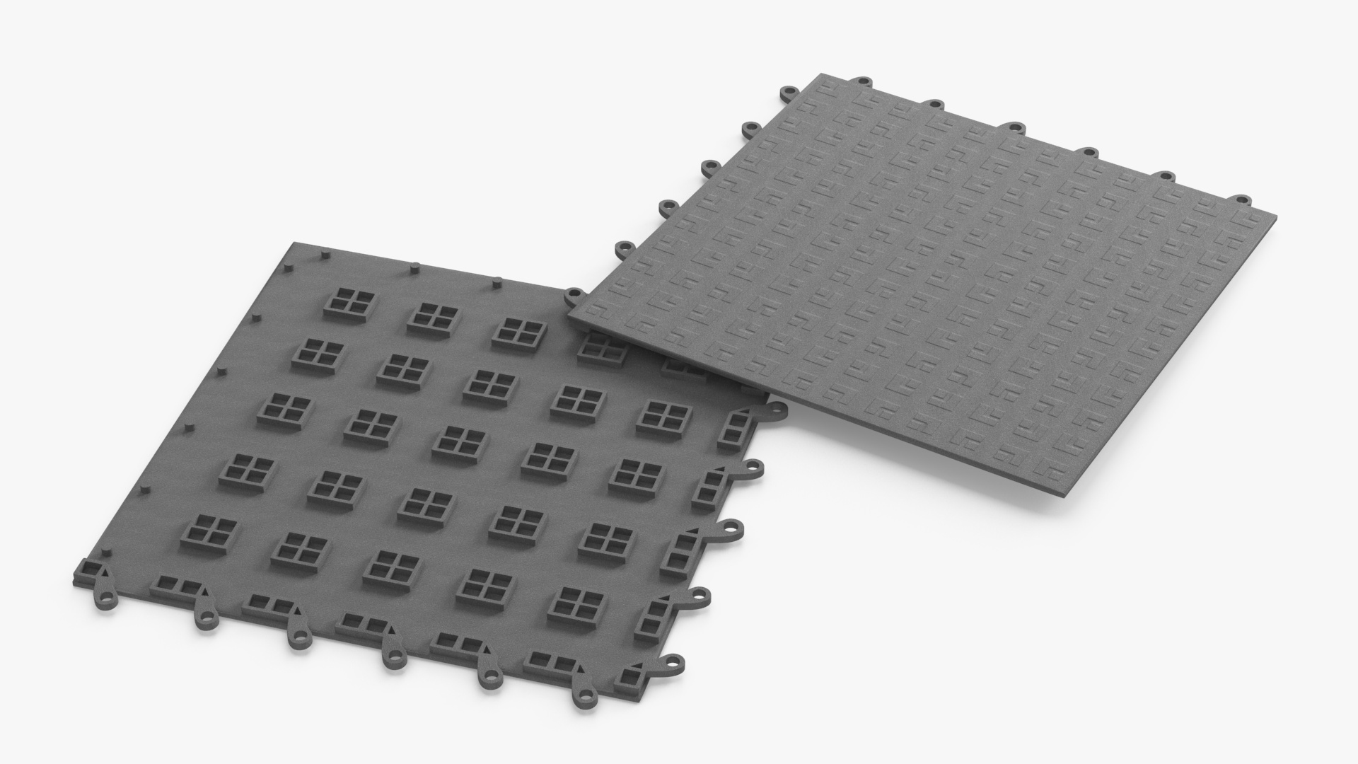 3D model Interlocking Garage Floor Tile Grey