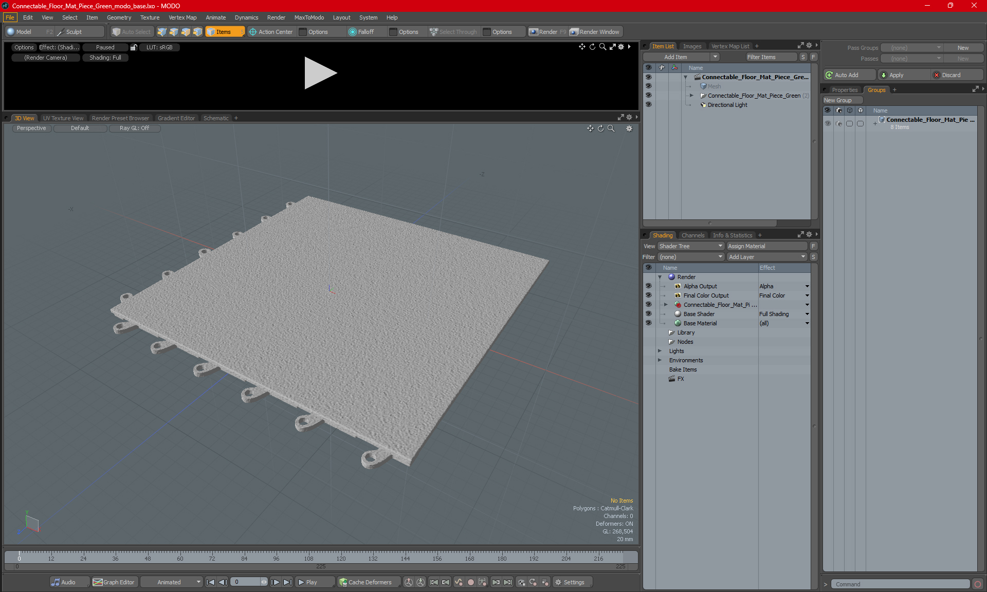 3D model Interlocking Garage Floor Tile Grey