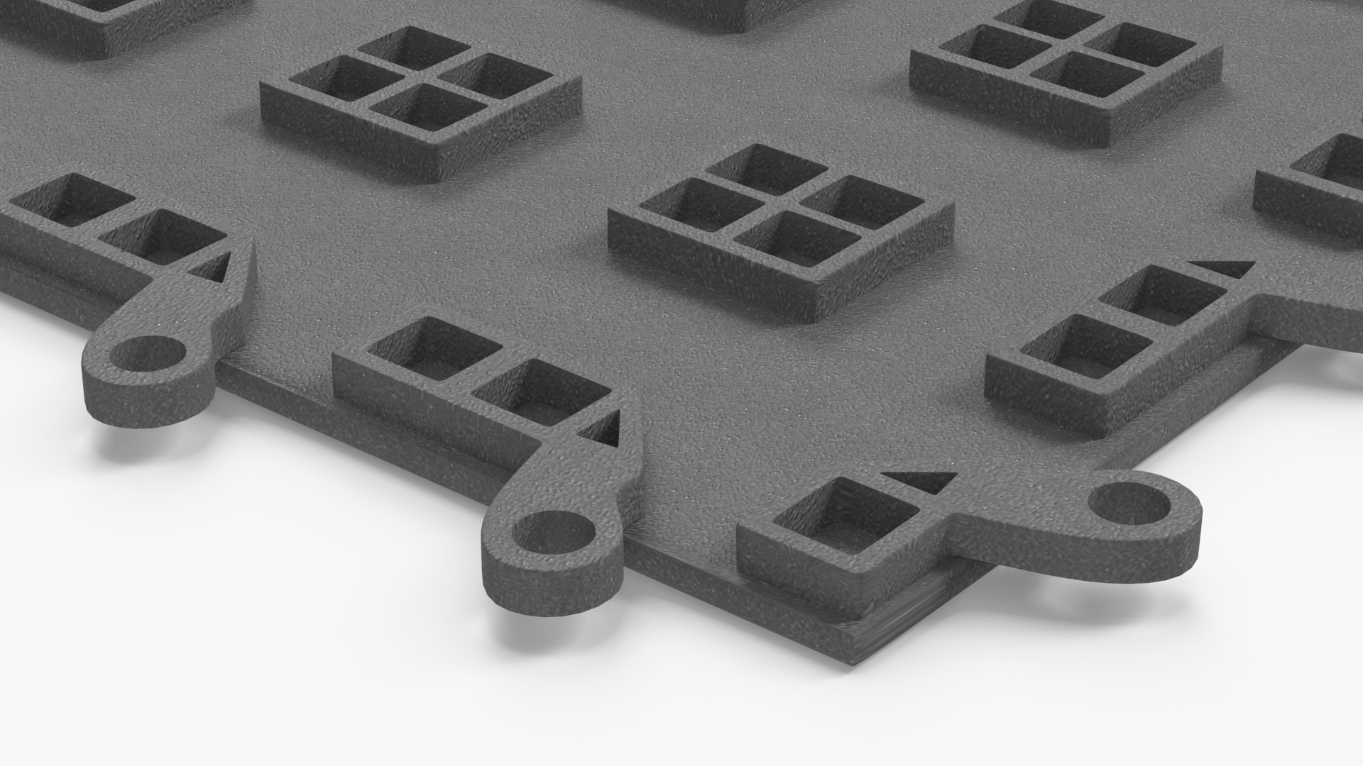 3D model Interlocking Garage Floor Tile Grey
