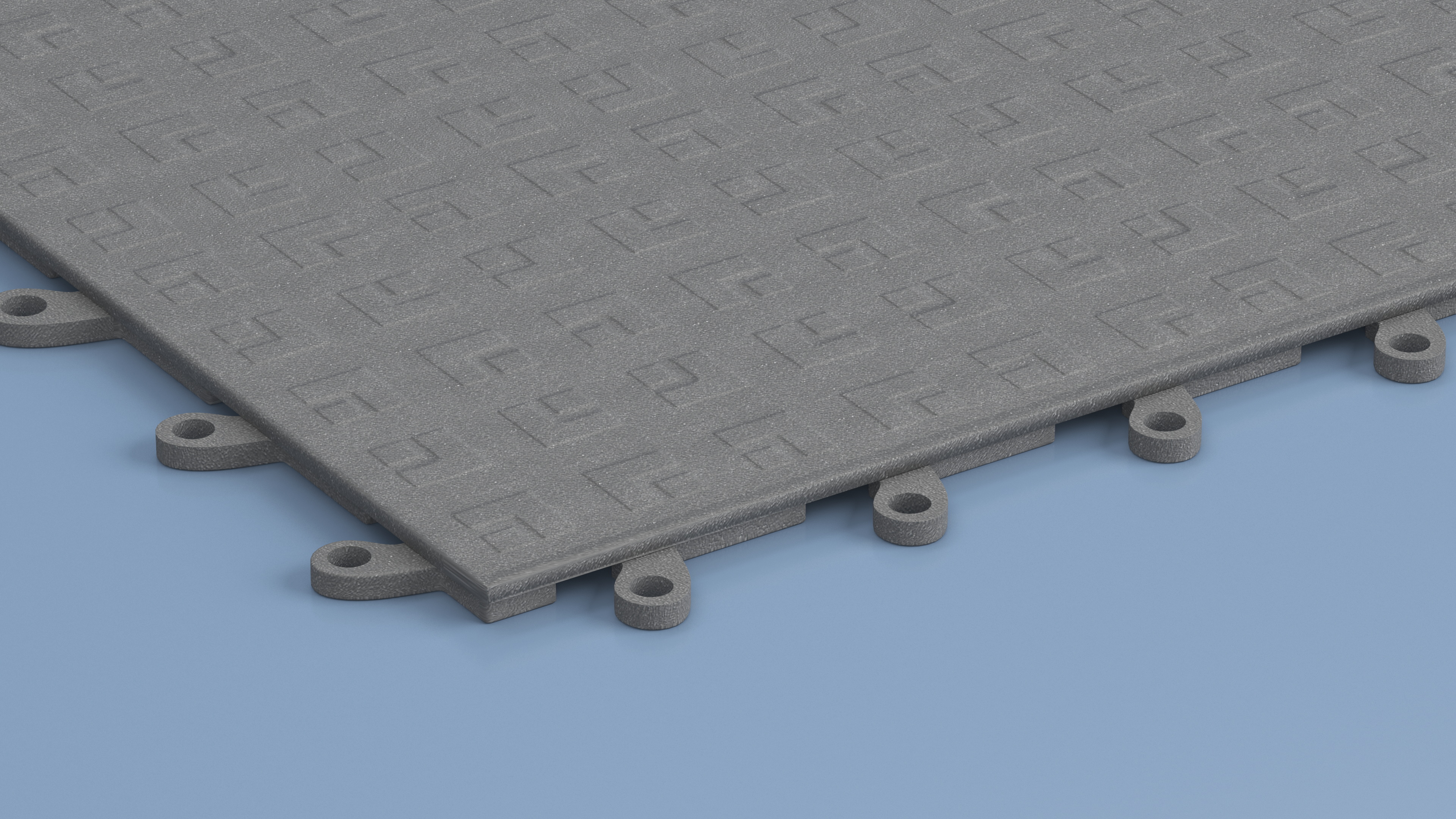 3D model Interlocking Garage Floor Tile Grey