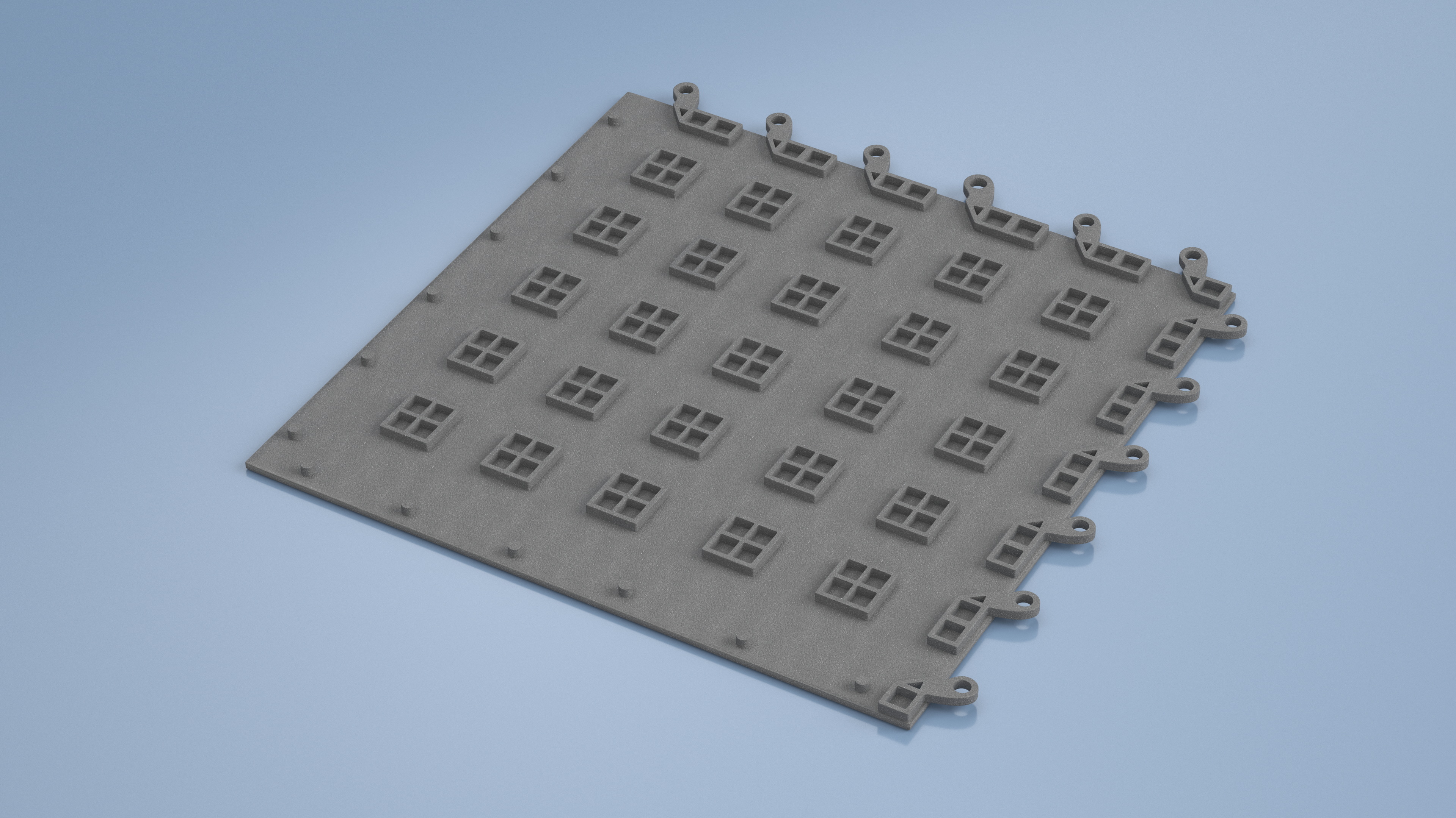 3D model Interlocking Garage Floor Tile Grey