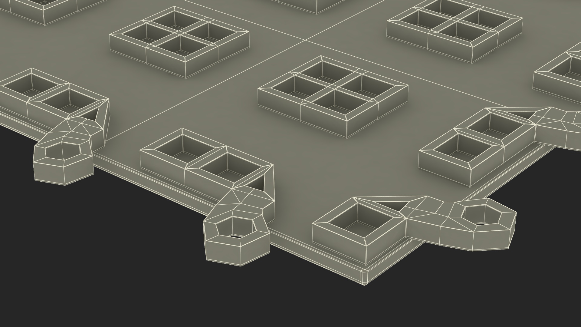 3D model Interlocking Garage Floor Tile Grey