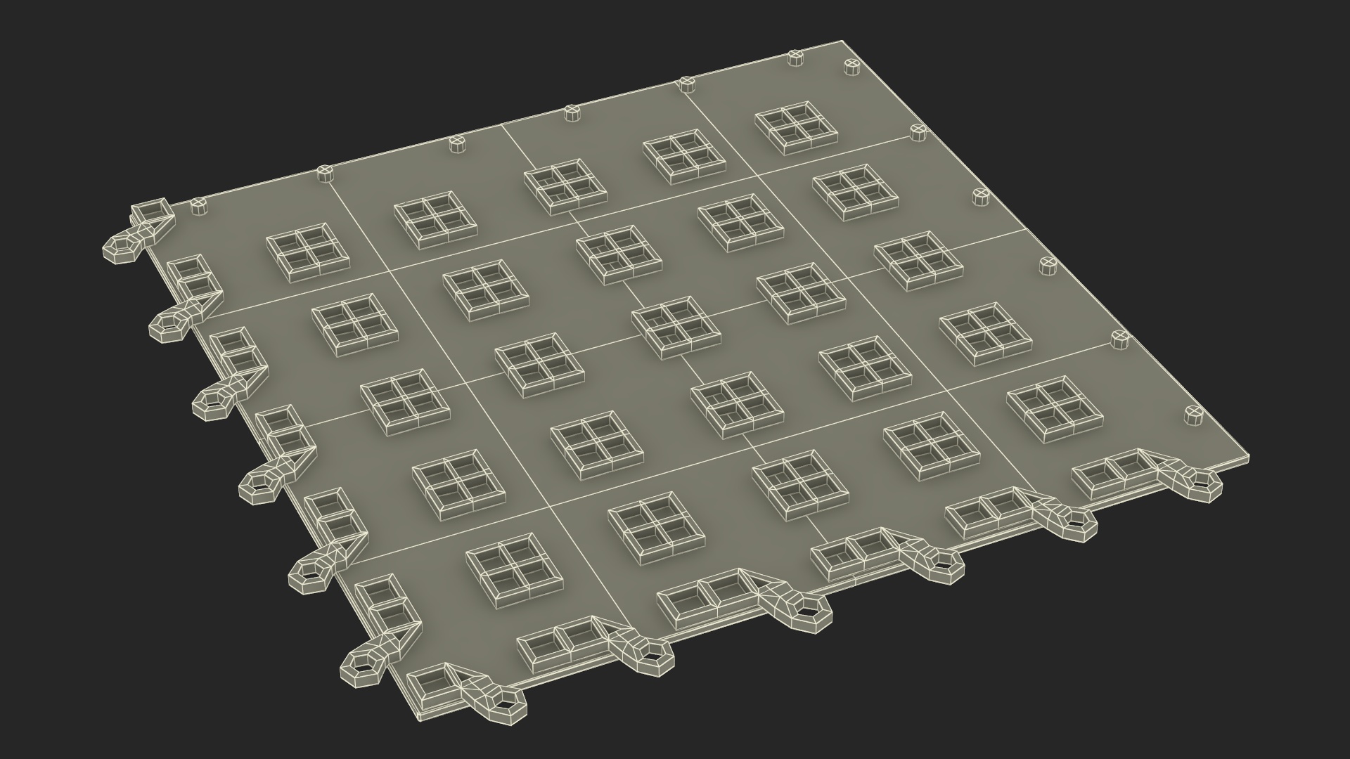 3D model Interlocking Garage Floor Tile Grey