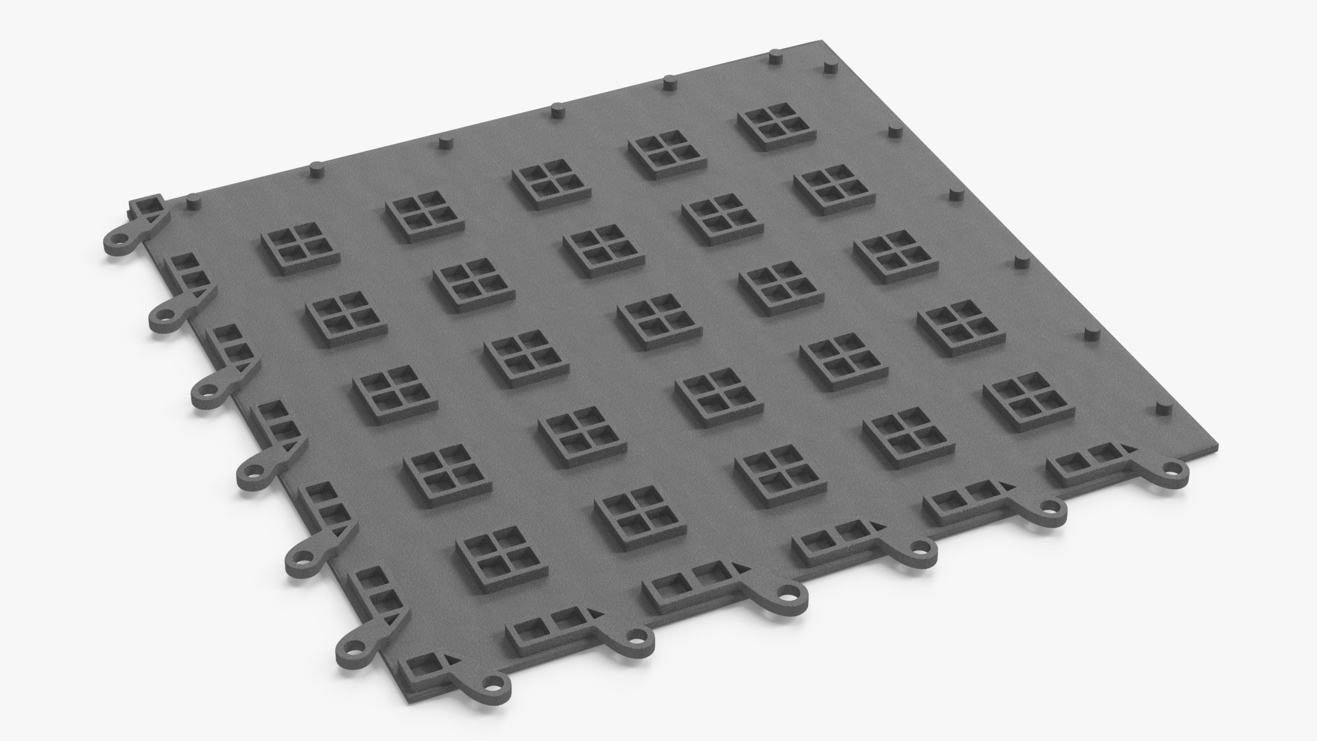3D model Interlocking Garage Floor Tile Grey