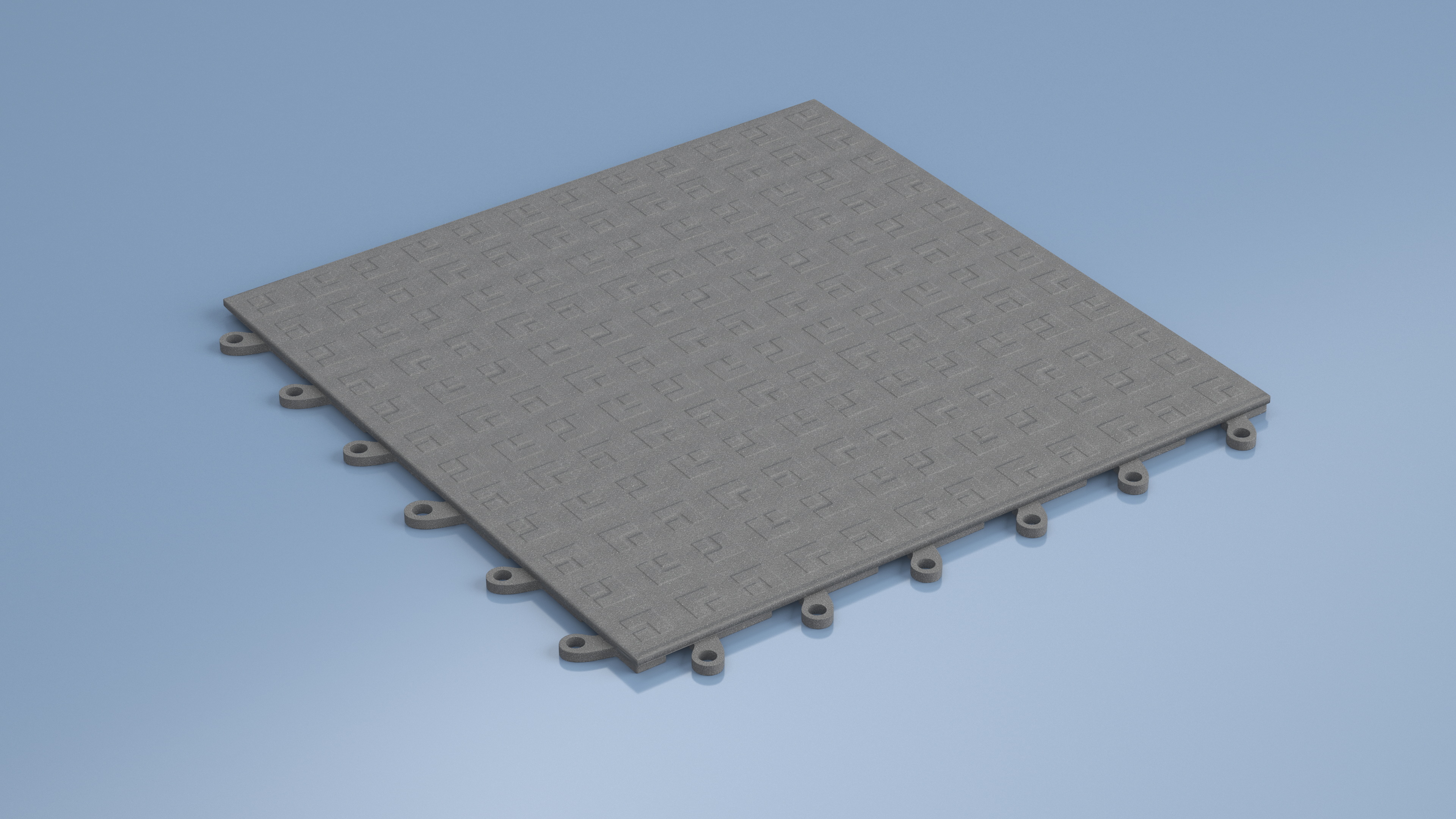 3D model Interlocking Garage Floor Tile Grey