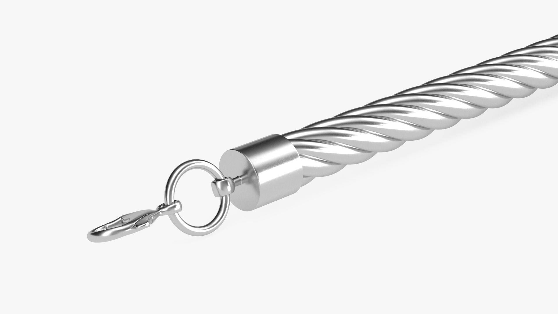 Solid Cable Jewelry Silver Chain 3D