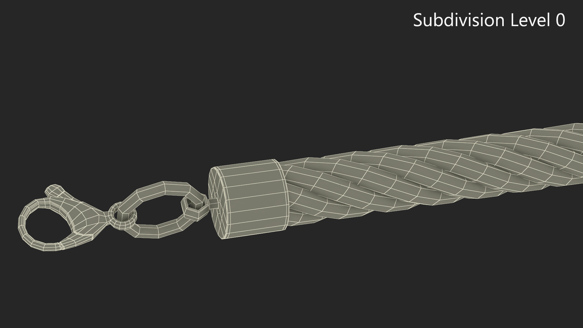Solid Cable Jewelry Silver Chain 3D