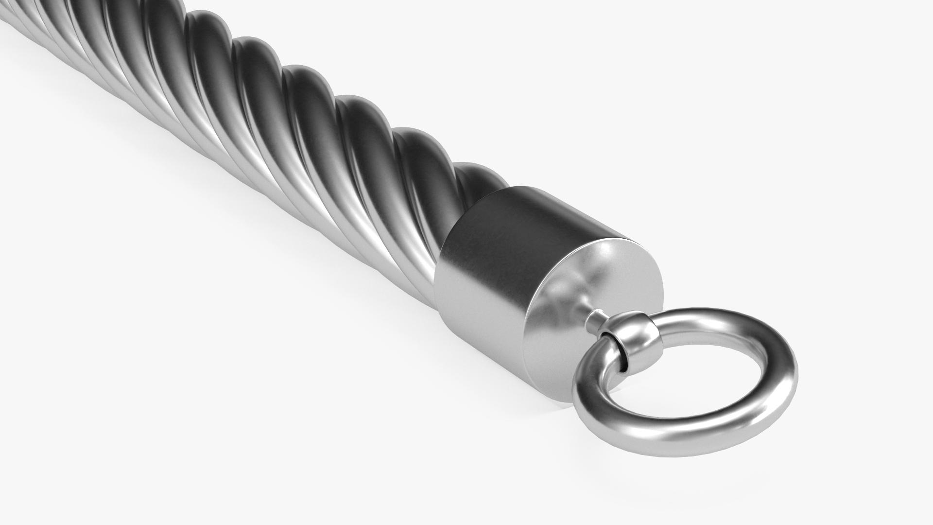 Solid Cable Jewelry Silver Chain 3D