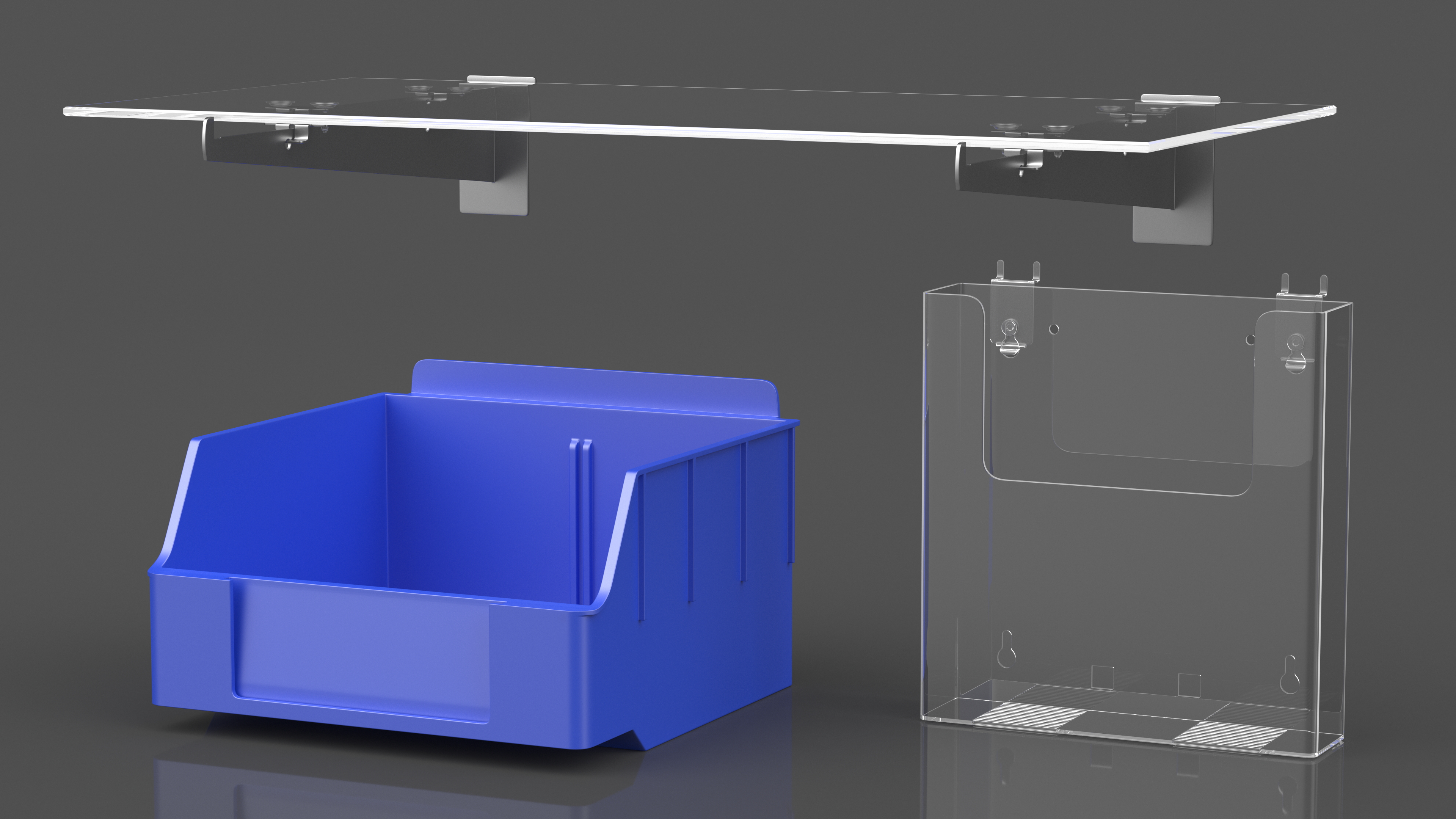 Plastic Slatwall Shelves 3D model