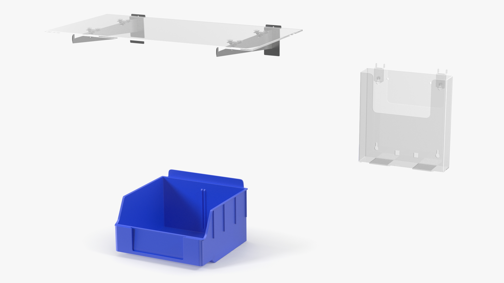 Plastic Slatwall Shelves 3D model