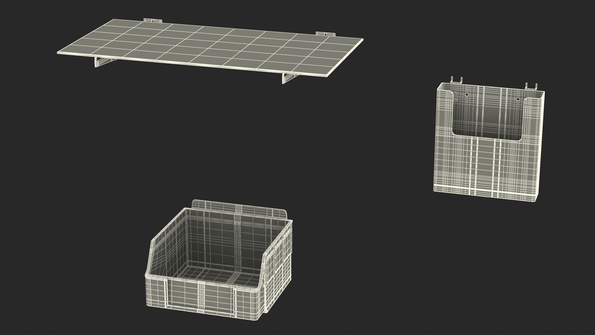 Plastic Slatwall Shelves 3D model