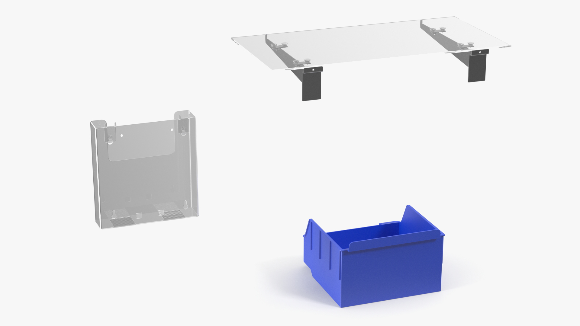 Plastic Slatwall Shelves 3D model