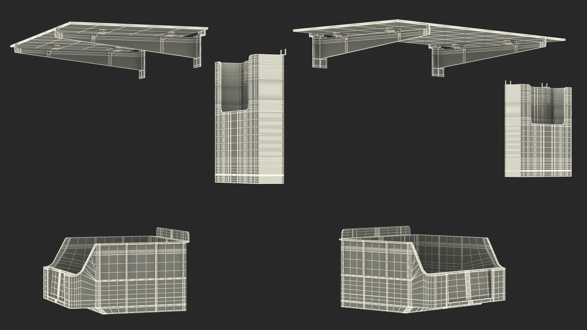 Plastic Slatwall Shelves 3D model