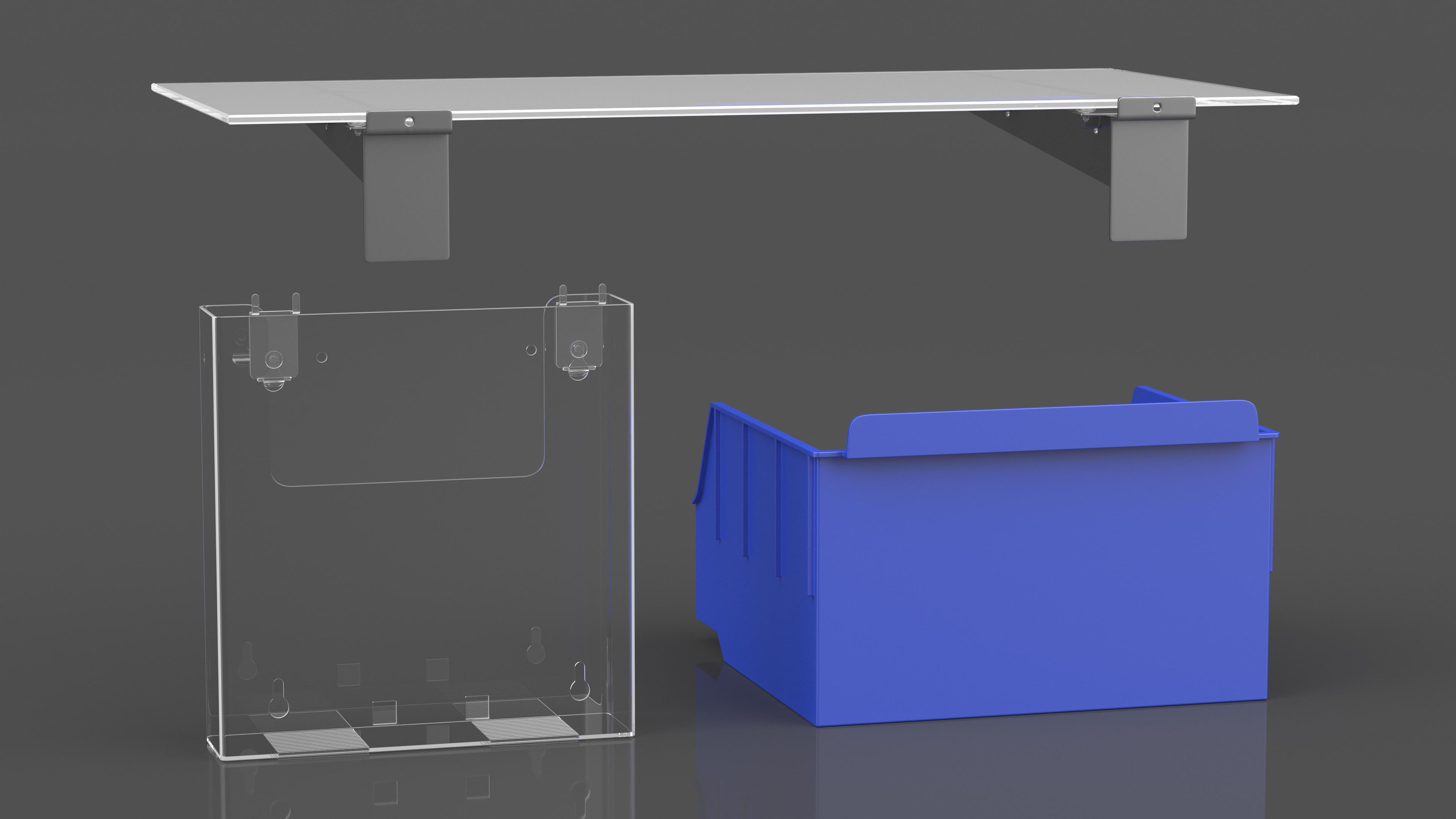 Plastic Slatwall Shelves 3D model