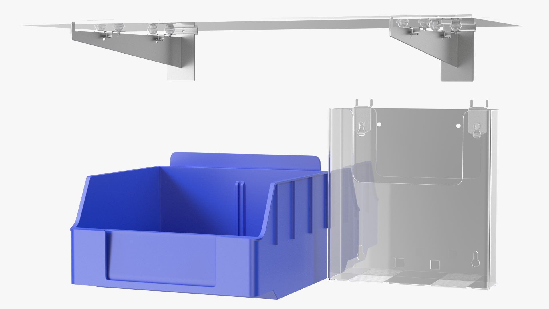 Plastic Slatwall Shelves 3D model