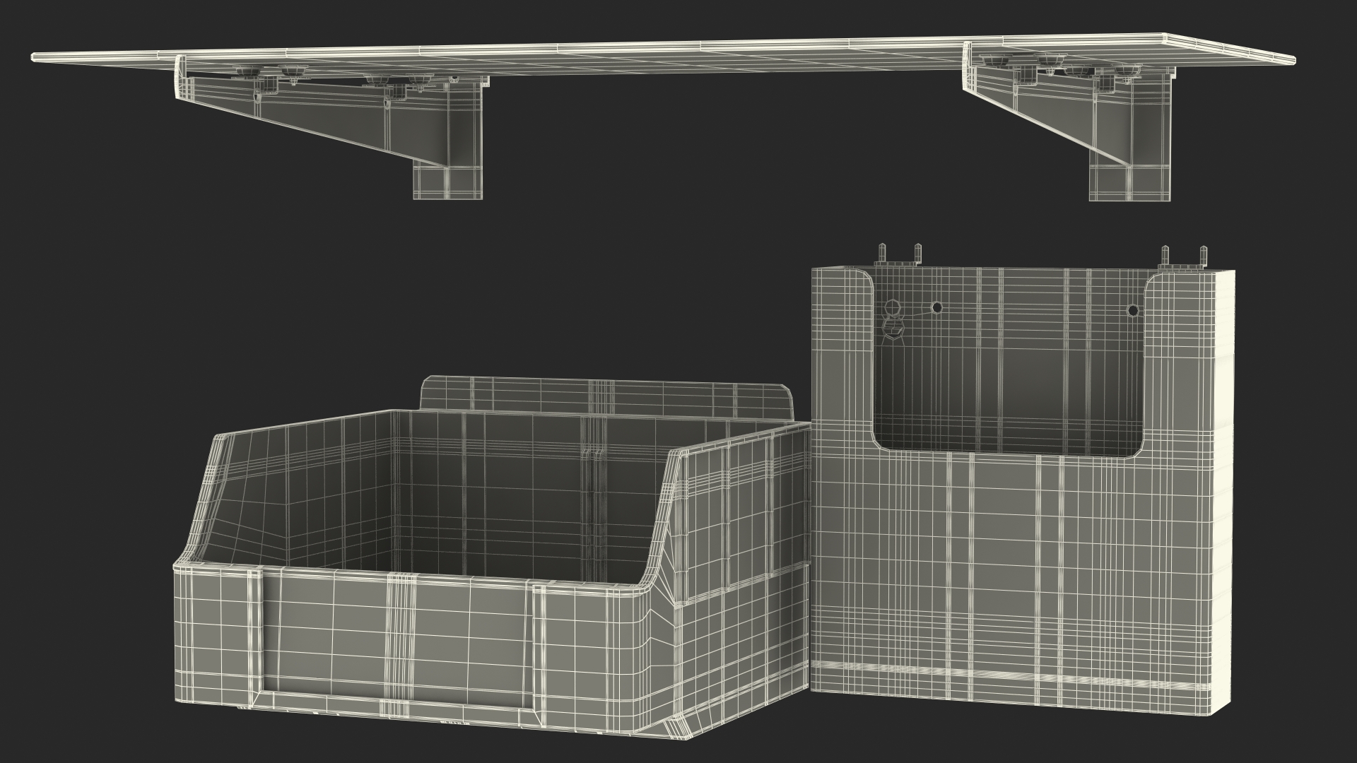 Plastic Slatwall Shelves 3D model