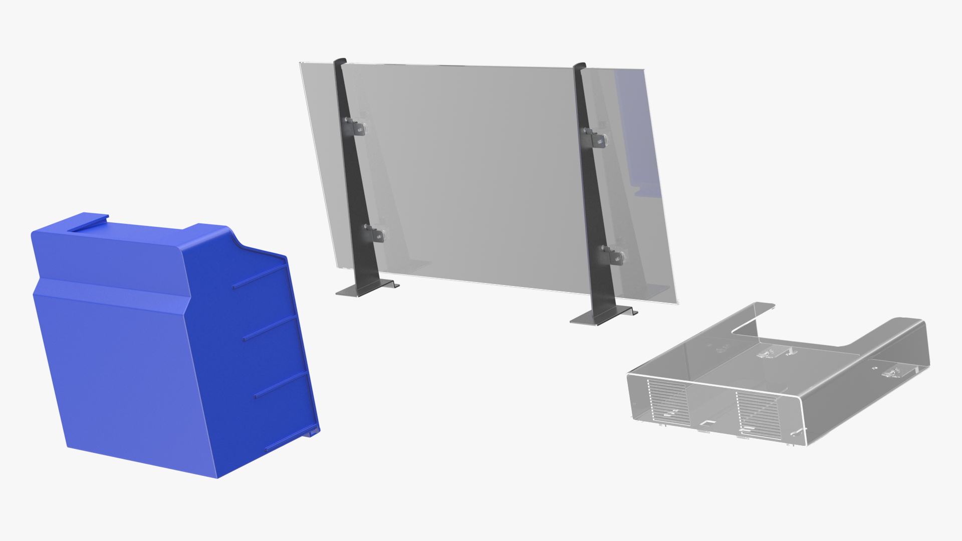 Plastic Slatwall Shelves 3D model