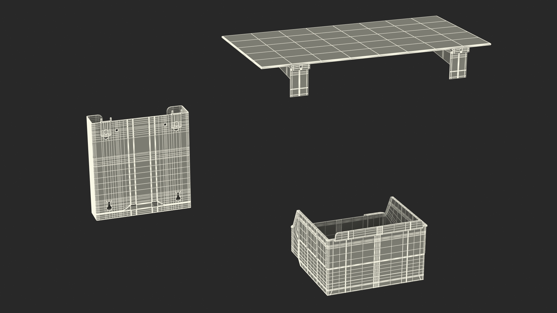 Plastic Slatwall Shelves 3D model