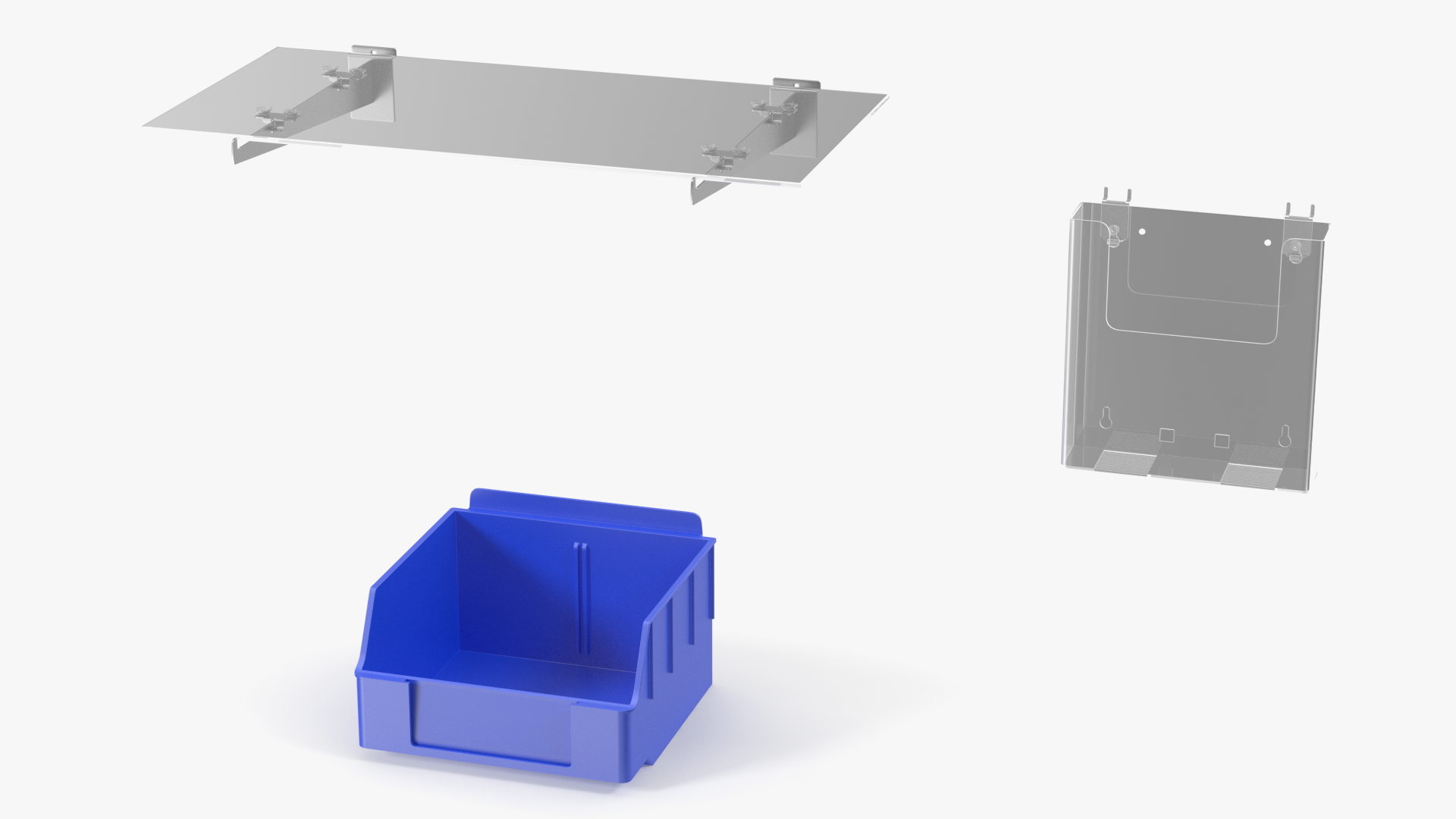 Plastic Slatwall Shelves 3D model