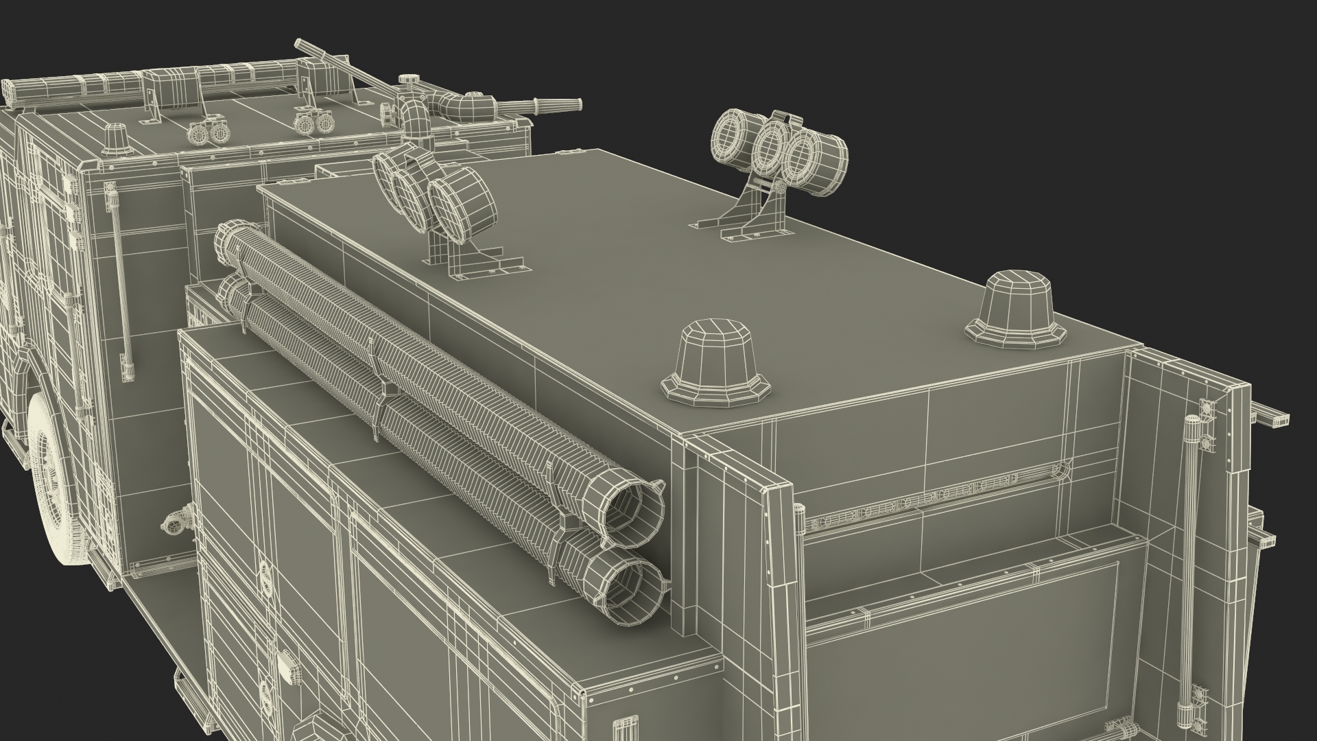 Fire Engine Rigged for Cinema 4D 3D