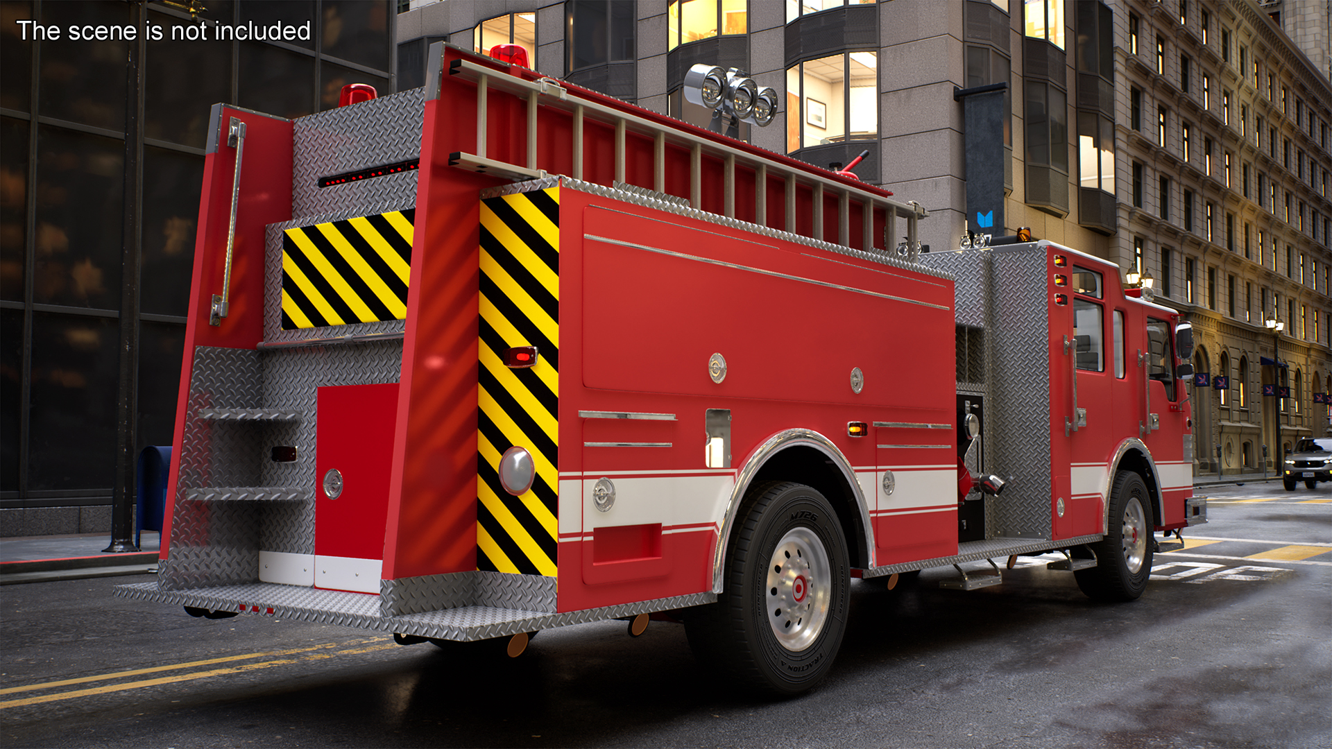 Fire Engine Rigged for Cinema 4D 3D